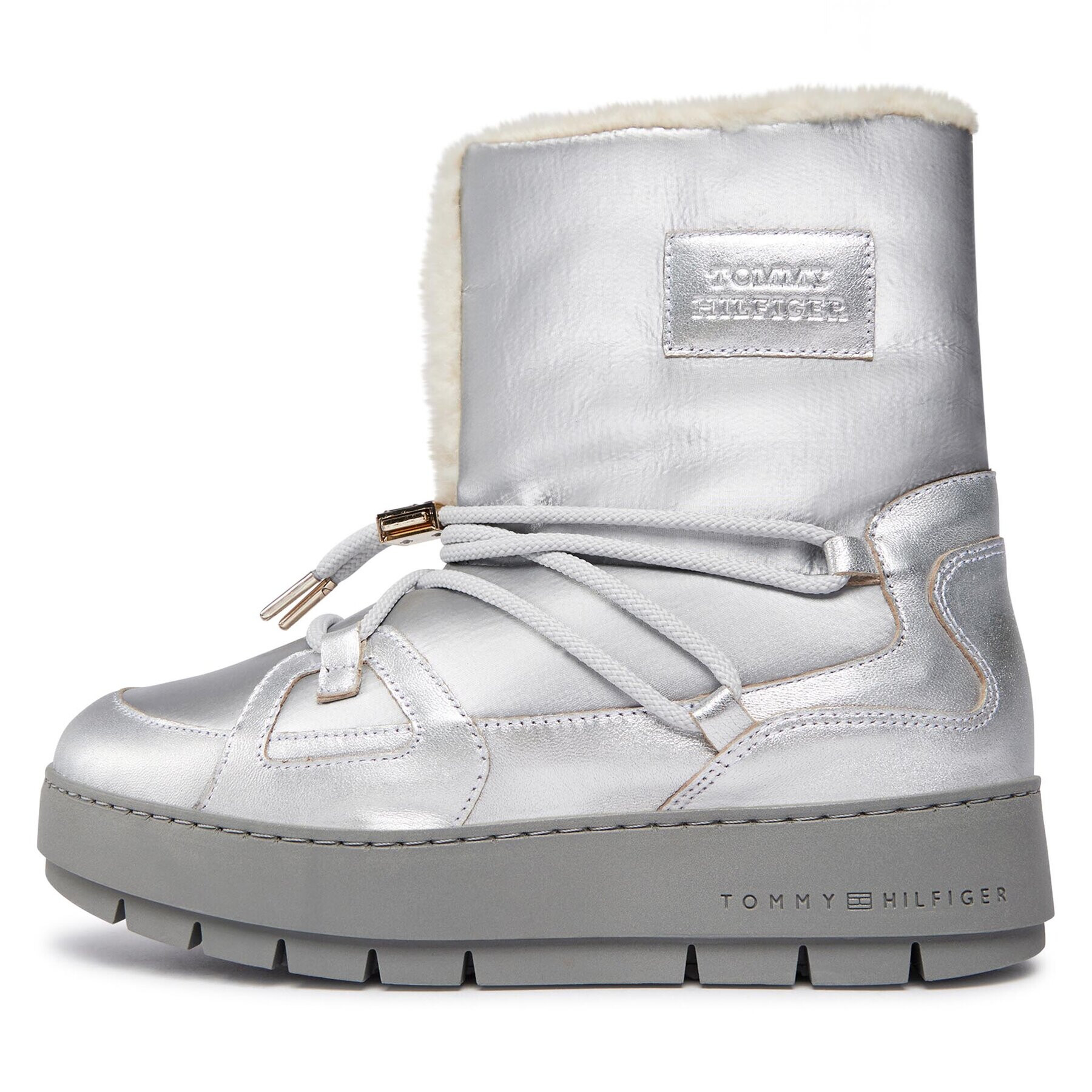 Tommy Hilfiger Апрески Tommy Essential Silver Snowboot FW0FW07506 Сив - Pepit.bg