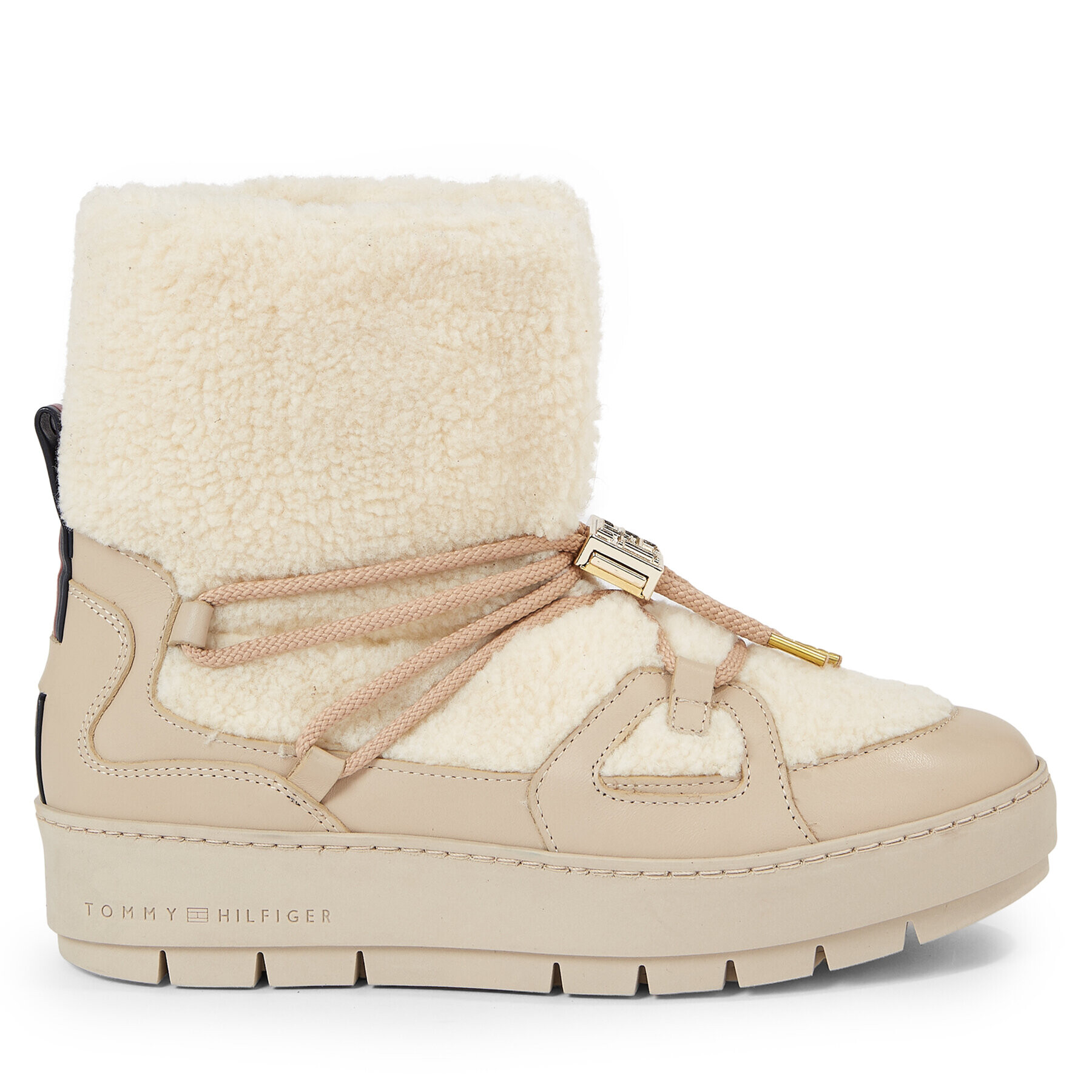 Tommy Hilfiger Апрески Tommy Teddy Snowboot FW0FW07505 Бежов - Pepit.bg