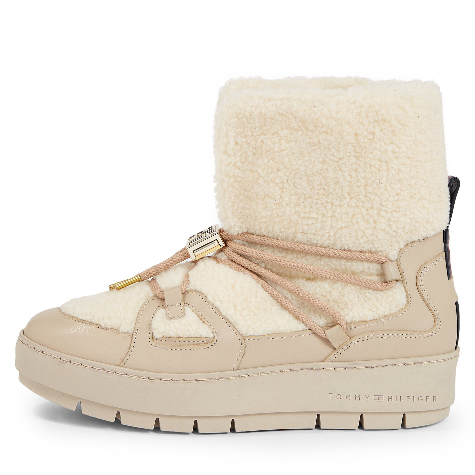 Tommy Hilfiger Апрески Tommy Teddy Snowboot FW0FW07505 Бежов - Pepit.bg