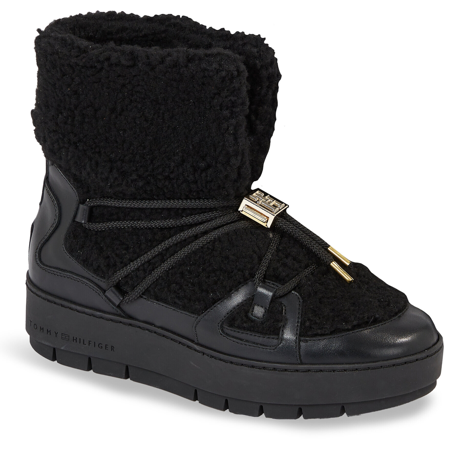 Tommy Hilfiger Апрески Tommy Teddy Snowboot FW0FW07505 Черен - Pepit.bg