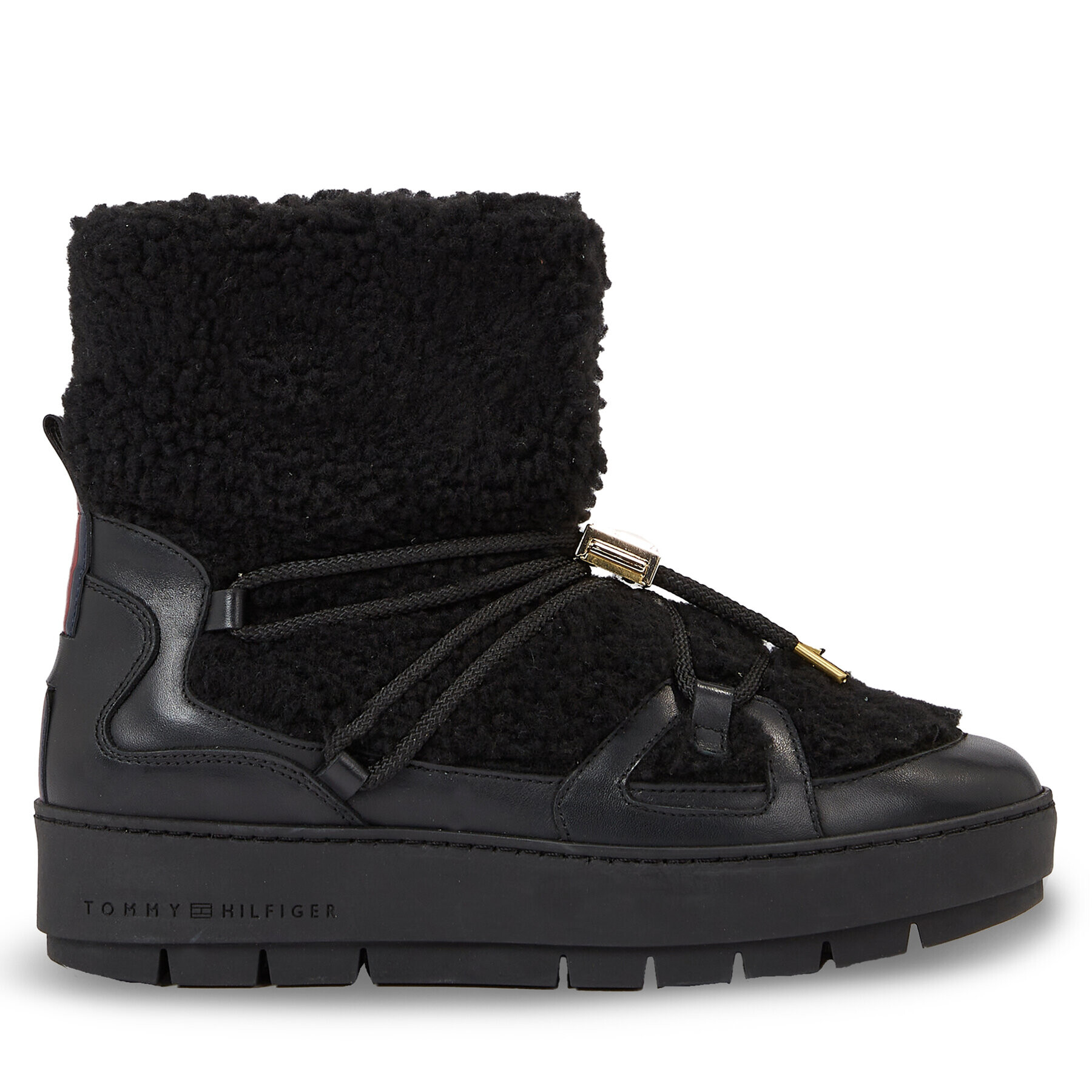 Tommy Hilfiger Апрески Tommy Teddy Snowboot FW0FW07505 Черен - Pepit.bg