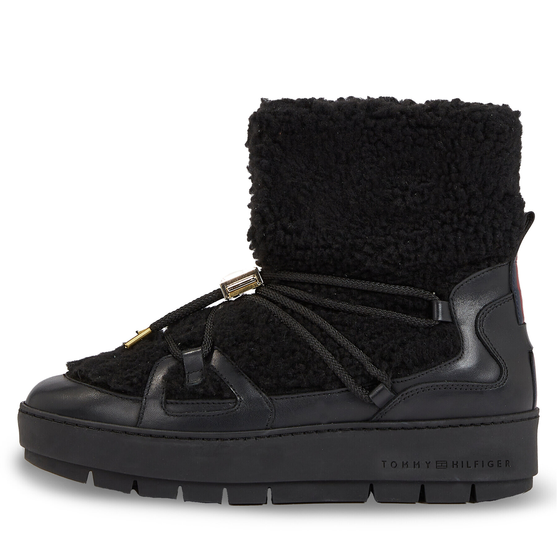 Tommy Hilfiger Апрески Tommy Teddy Snowboot FW0FW07505 Черен - Pepit.bg