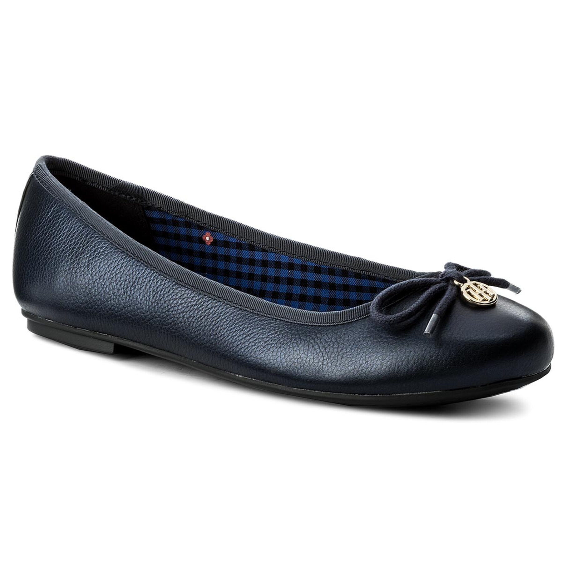 Tommy Hilfiger Балеринки Basic Metallic Balerina Charm FW0FW02647 Тъмносин - Pepit.bg