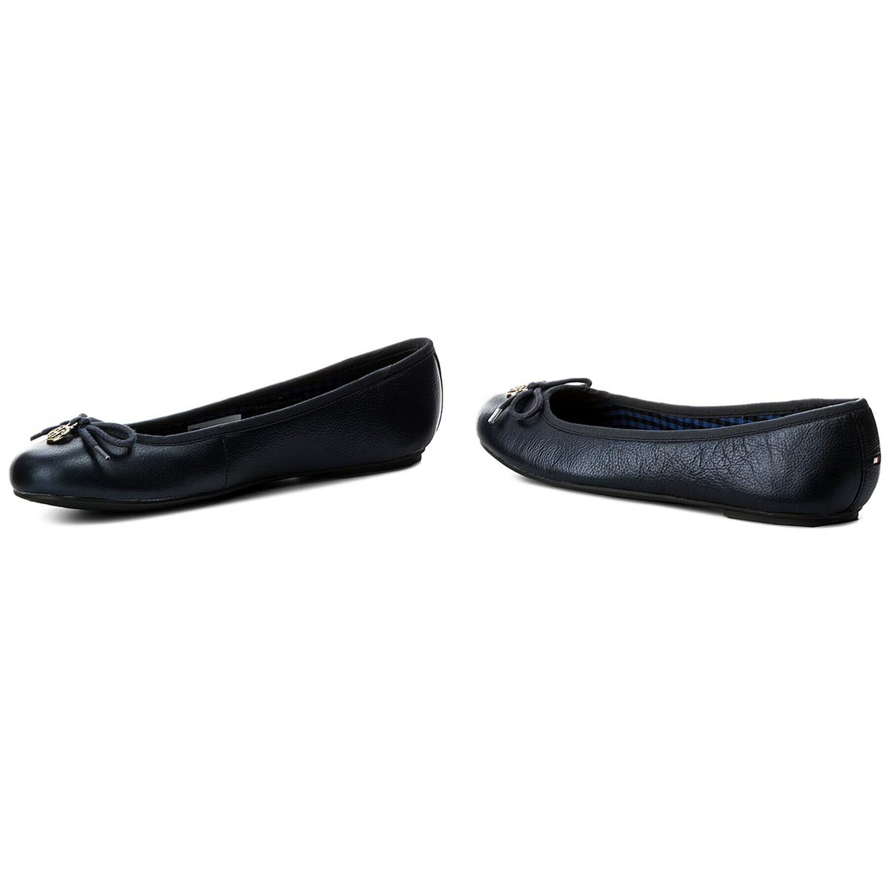 Tommy Hilfiger Балеринки Basic Metallic Balerina Charm FW0FW02647 Тъмносин - Pepit.bg