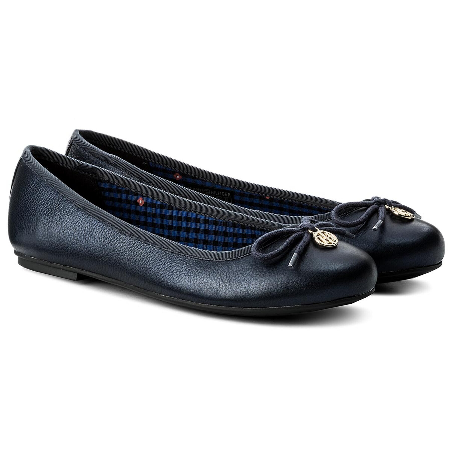 Tommy Hilfiger Балеринки Basic Metallic Balerina Charm FW0FW02647 Тъмносин - Pepit.bg