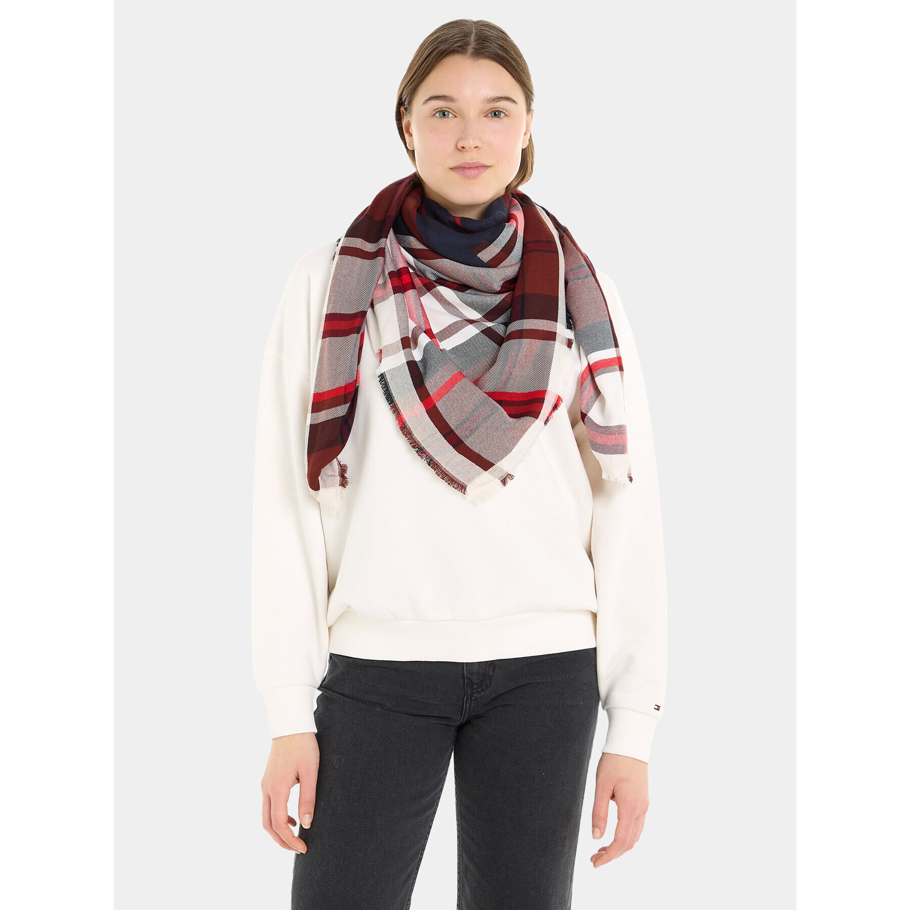 Tommy Hilfiger Бандана Tommy Check Large Square AW0AW15330 Тъмносин - Pepit.bg