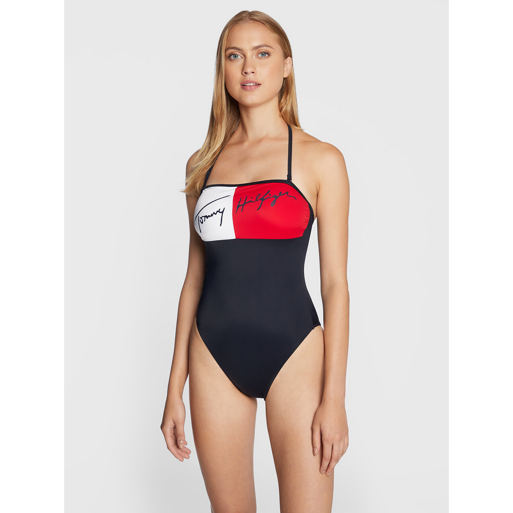 Tommy Hilfiger Бански костюм Cheeky Bandeau UW0UW03466 Тъмносин - Pepit.bg