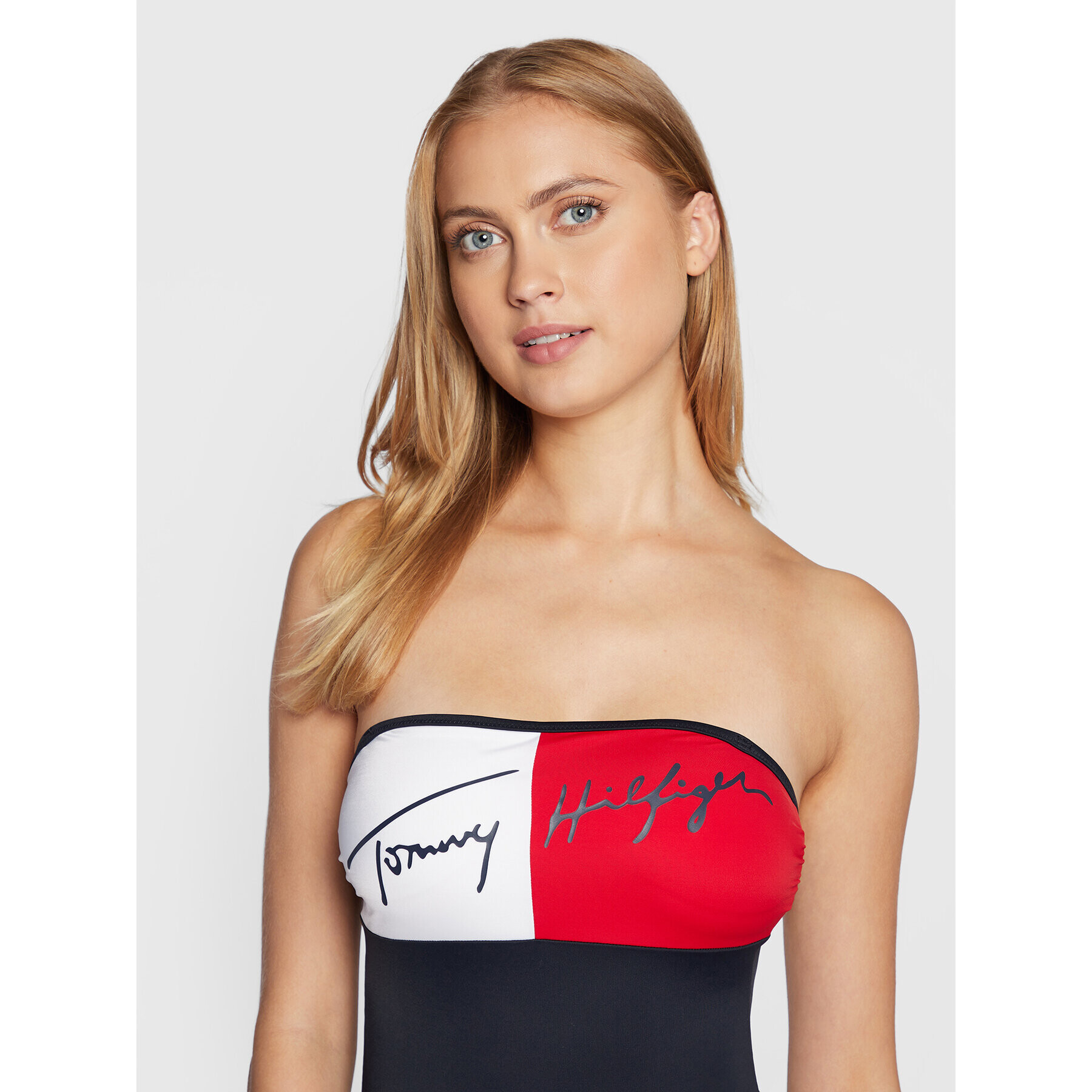 Tommy Hilfiger Бански костюм Cheeky Bandeau UW0UW03466 Тъмносин - Pepit.bg