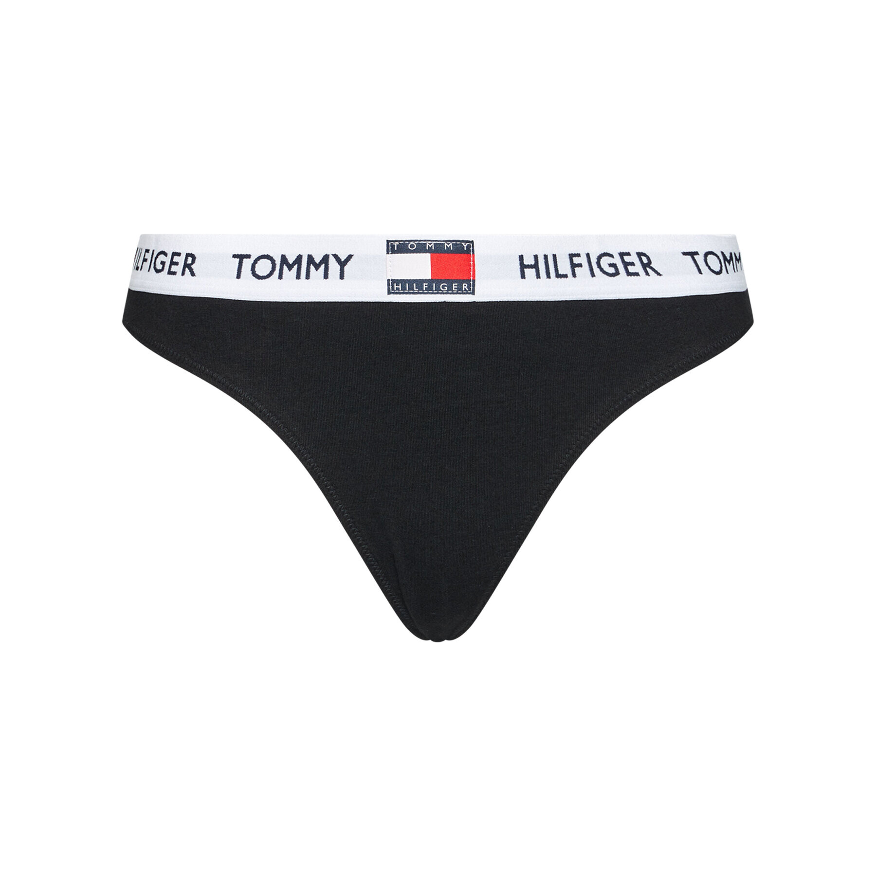 Tommy Hilfiger Бикини тип прашка Thong UW0UW02198 Черен - Pepit.bg