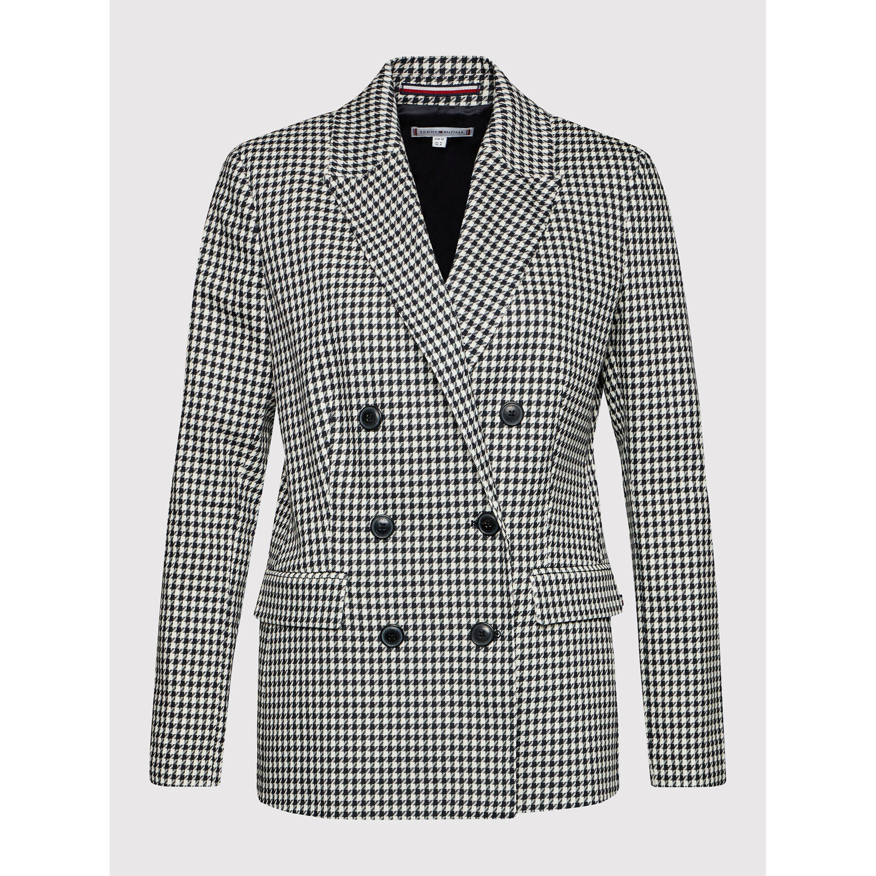 Tommy Hilfiger Блейзър Houndstooth WW0WW32729 Черен Regular Fit - Pepit.bg