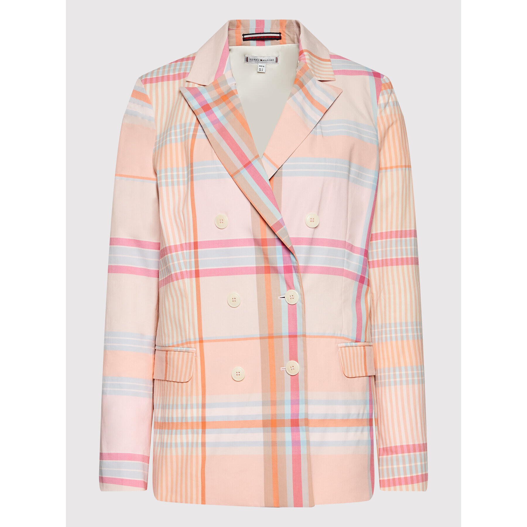 Tommy Hilfiger Блейзър Madras Check WW0WW36519 Цветен Relaxed Fit - Pepit.bg