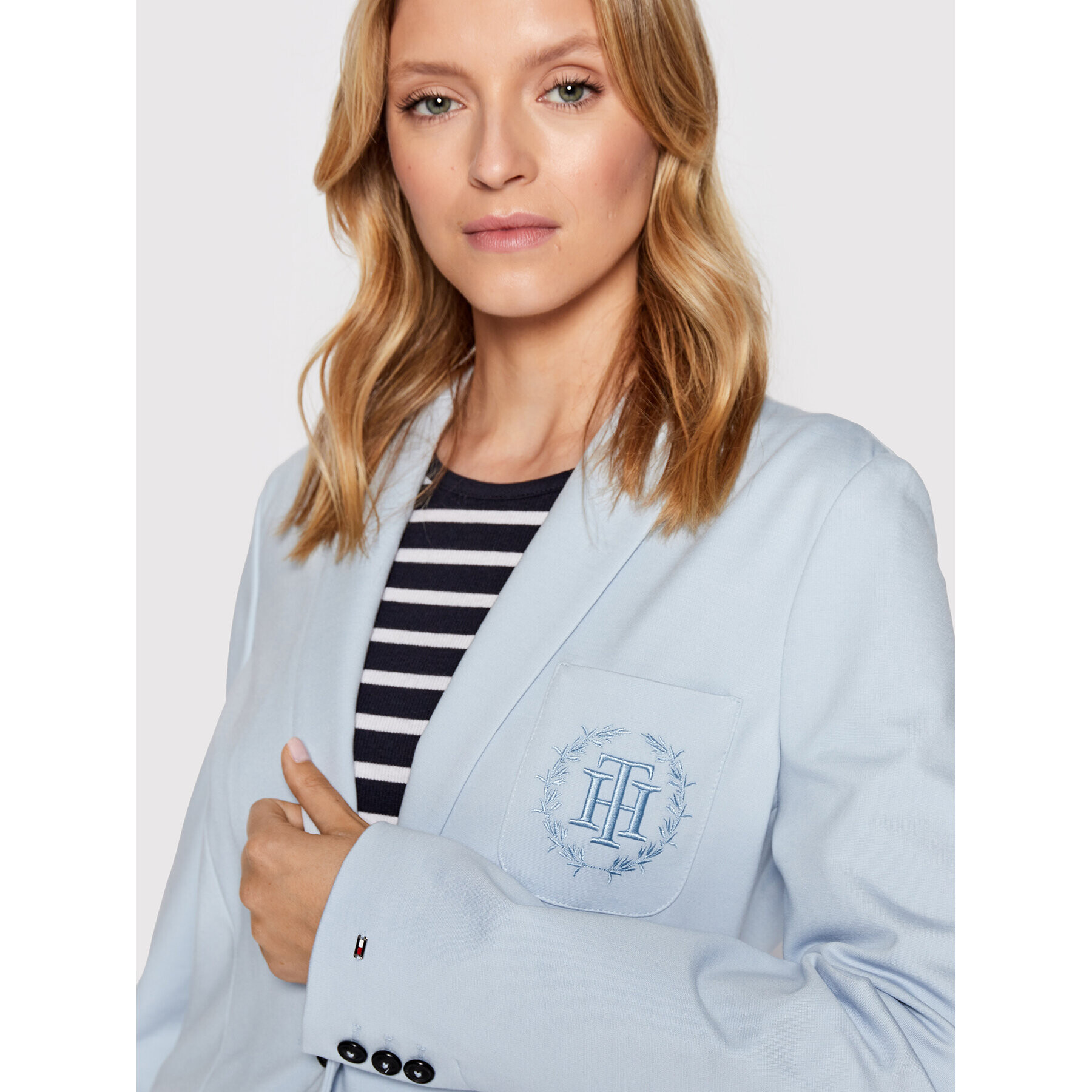 Tommy Hilfiger Блейзър WW0WW33192 Син Regular Fit - Pepit.bg