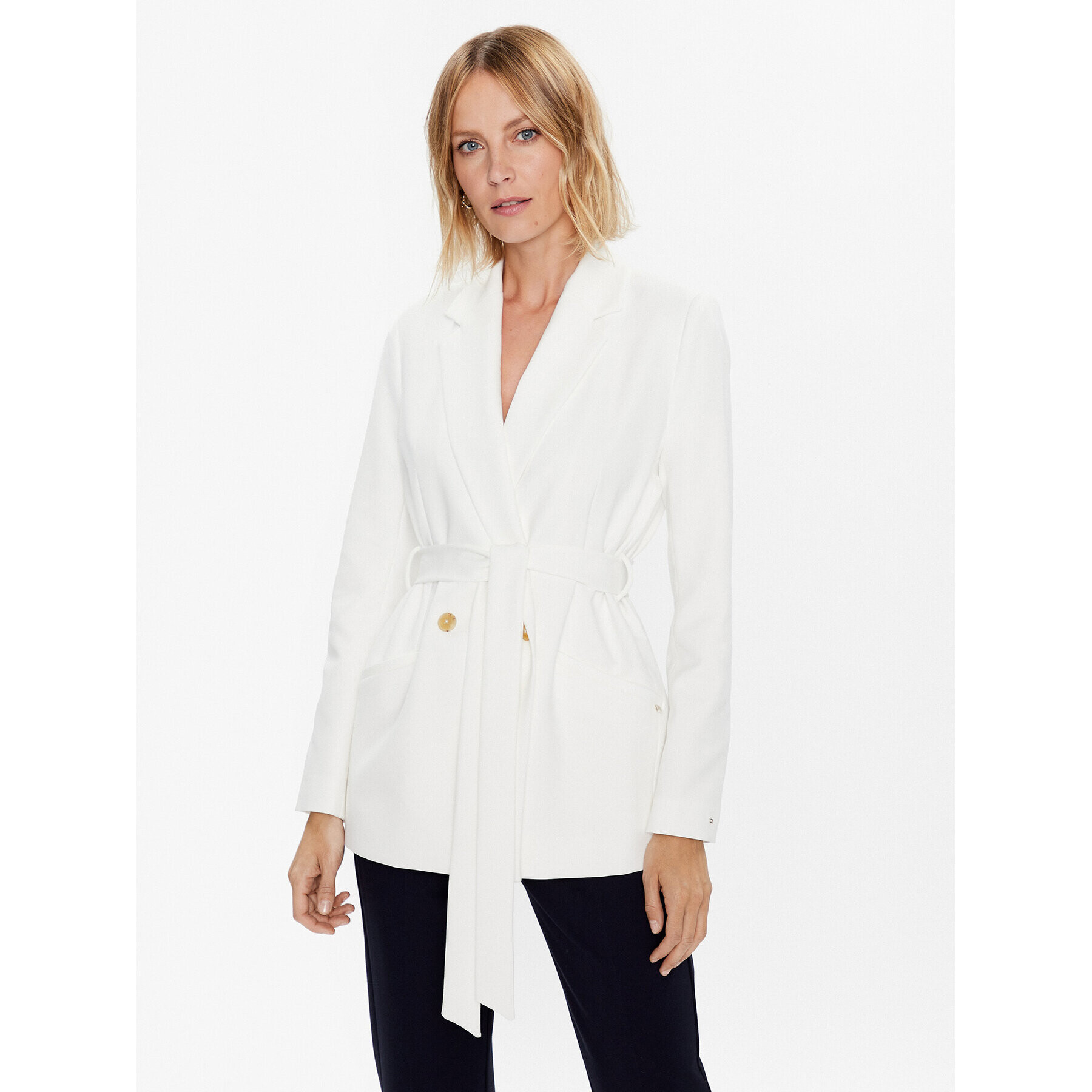 Tommy Hilfiger Сако WW0WW36923 Бял Relaxed Fit - Pepit.bg