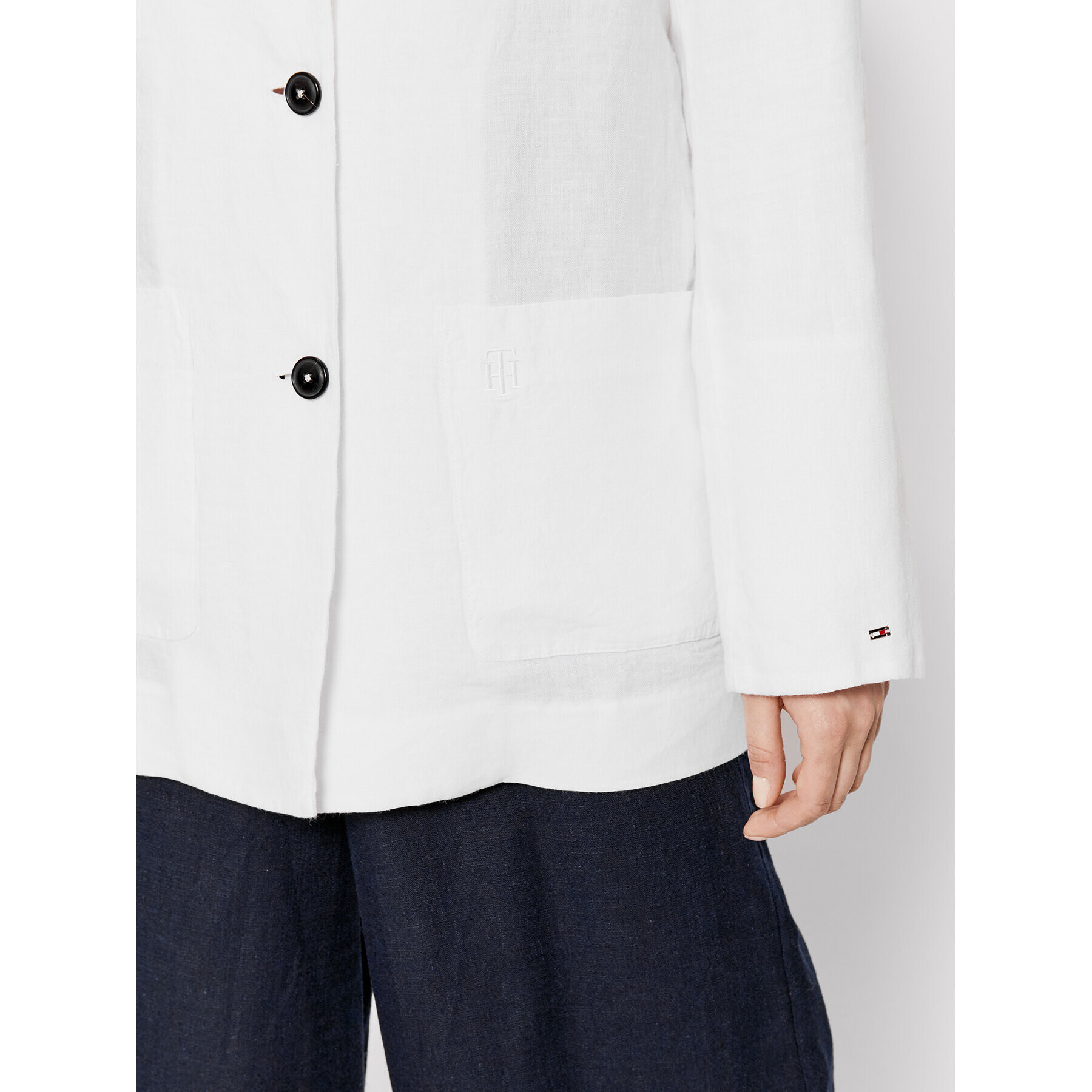 Tommy Hilfiger Блейзър WW0WW33195 Бял Relaxed Fit - Pepit.bg