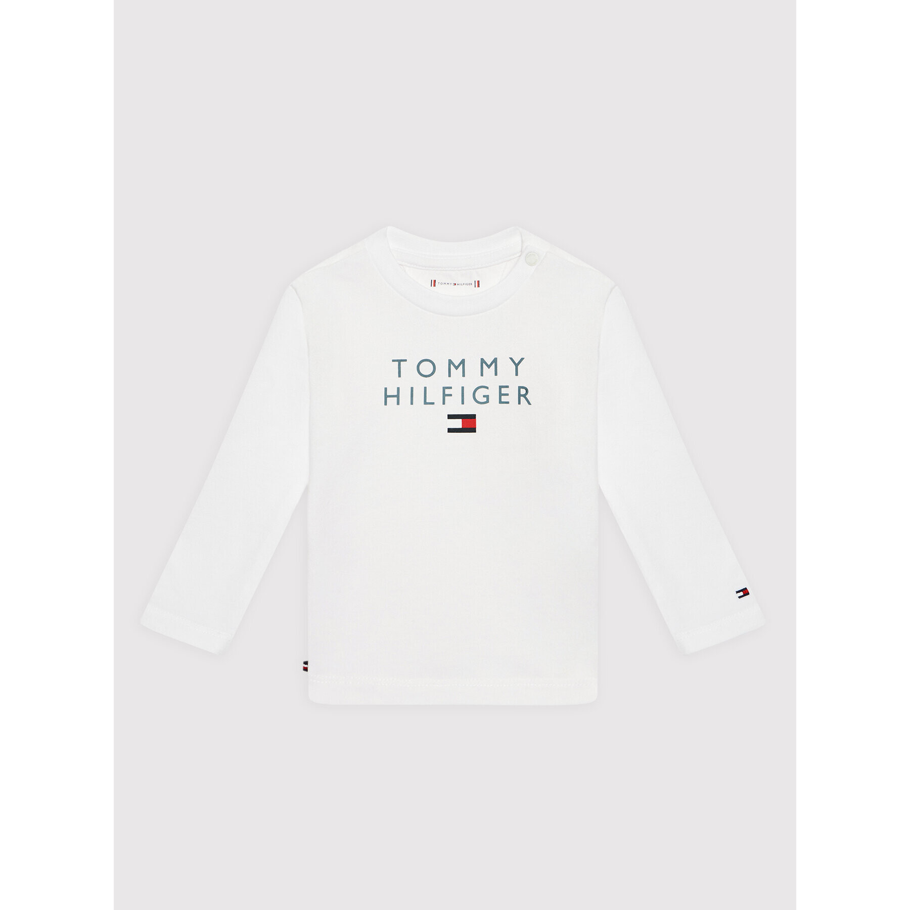 Tommy Hilfiger Блуза Baby Logo KN0KN01359 Бял Regular Fit - Pepit.bg