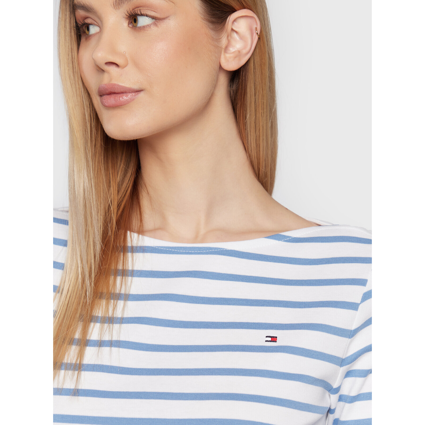 Tommy Hilfiger Блуза Boat WW0WW27724 Бял Slim Fit - Pepit.bg
