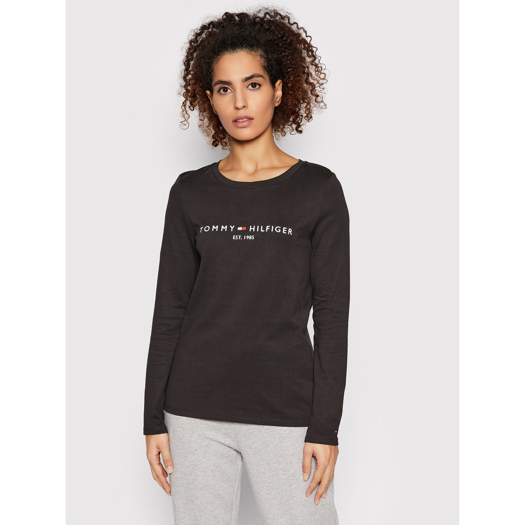 Tommy Hilfiger Блуза C-Nk WW0WW30720 Черен Regular Fit - Pepit.bg