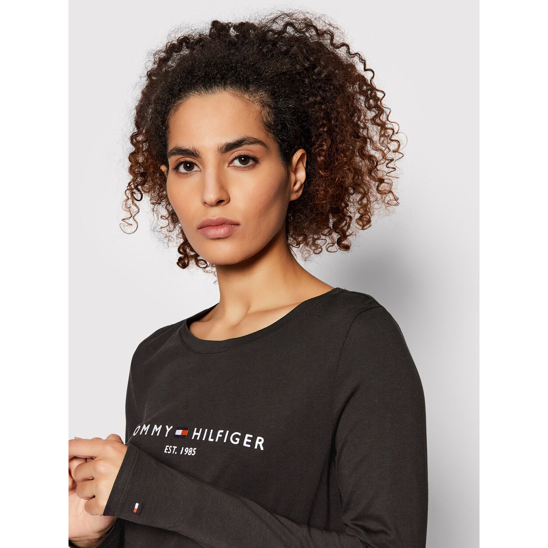 Tommy Hilfiger Блуза C-Nk WW0WW30720 Черен Regular Fit - Pepit.bg