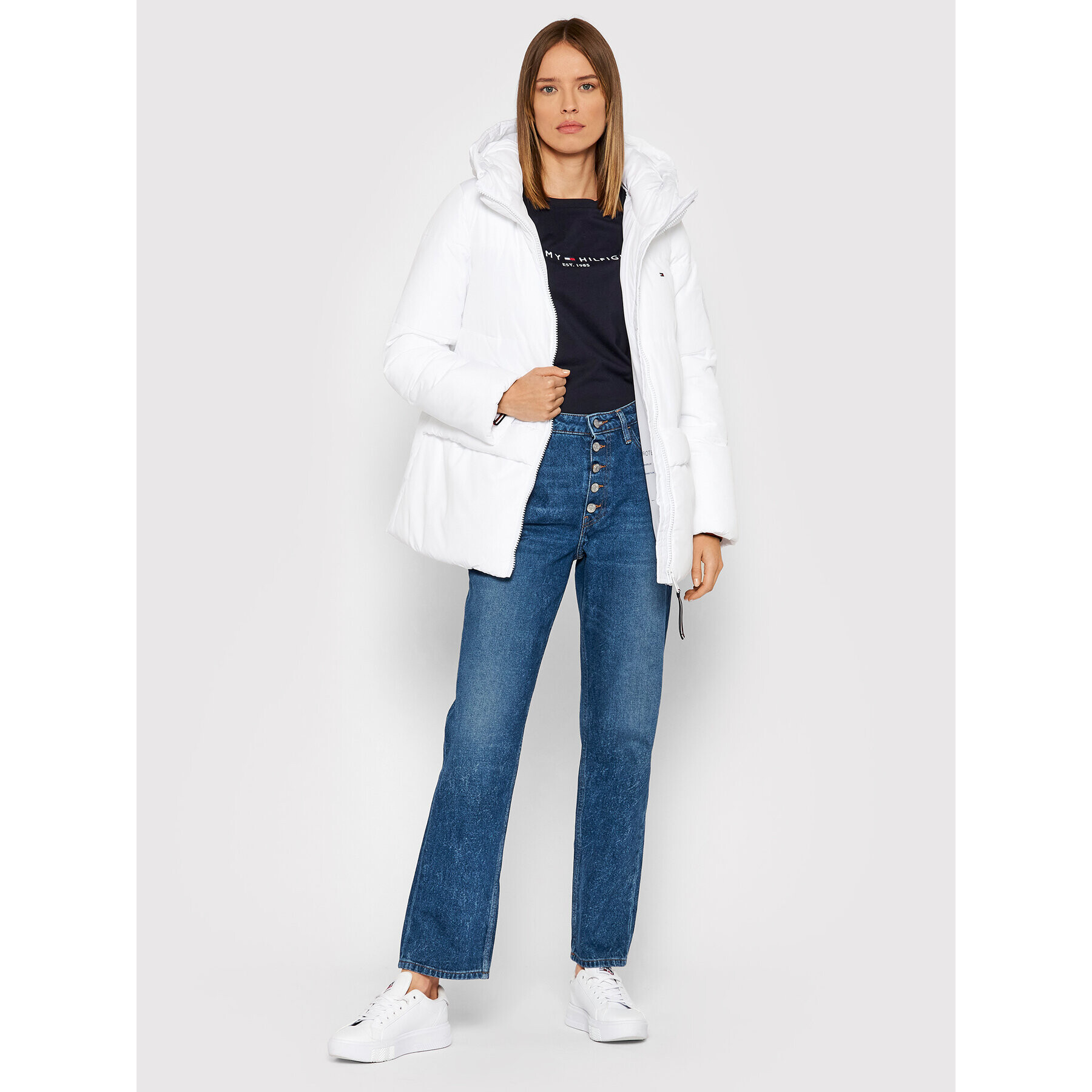 Tommy Hilfiger Блуза C-Nk WW0WW30720 Тъмносин Regular Fit - Pepit.bg