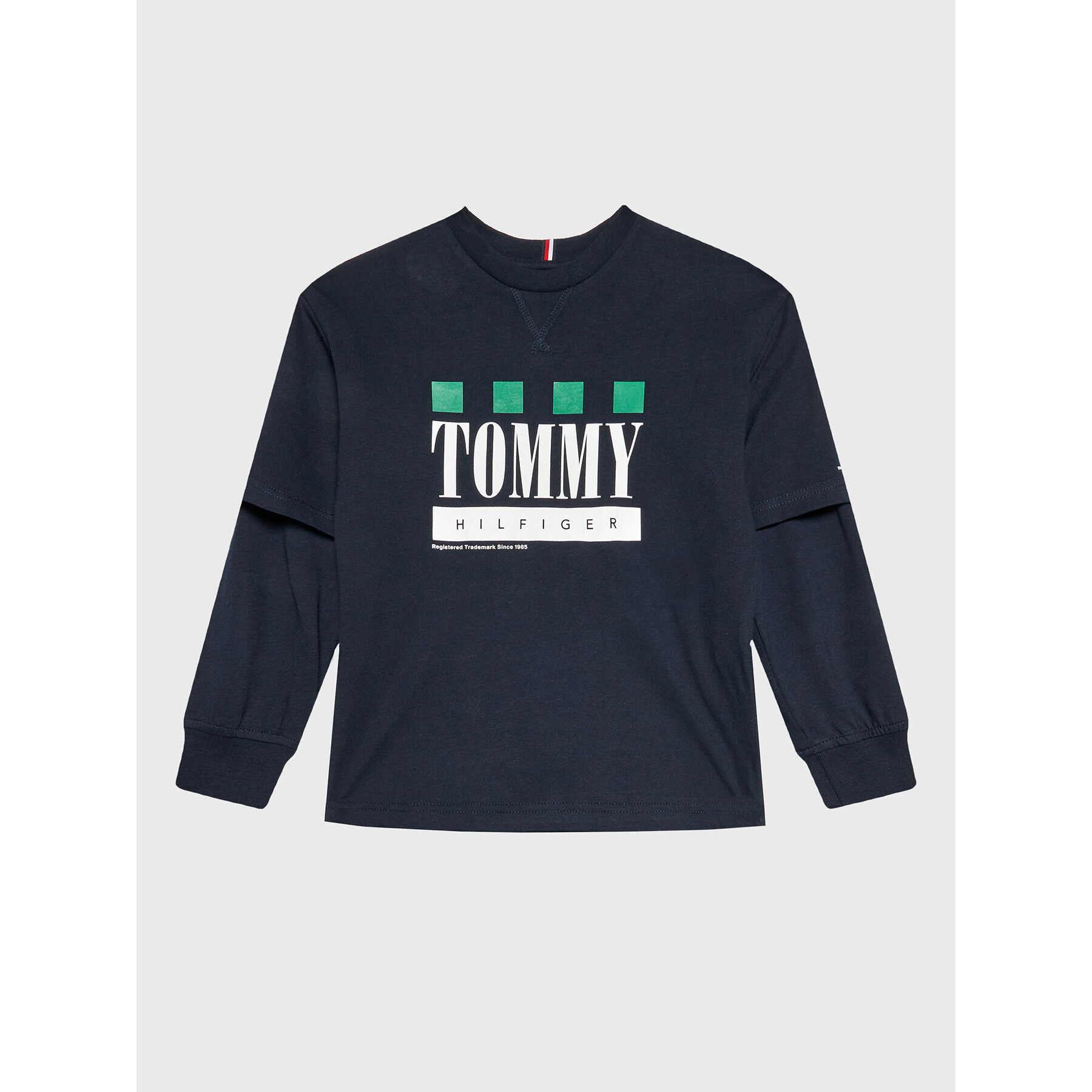 Tommy Hilfiger Блуза Double Layer KB0KB07793 D Тъмносин Regular Fit - Pepit.bg