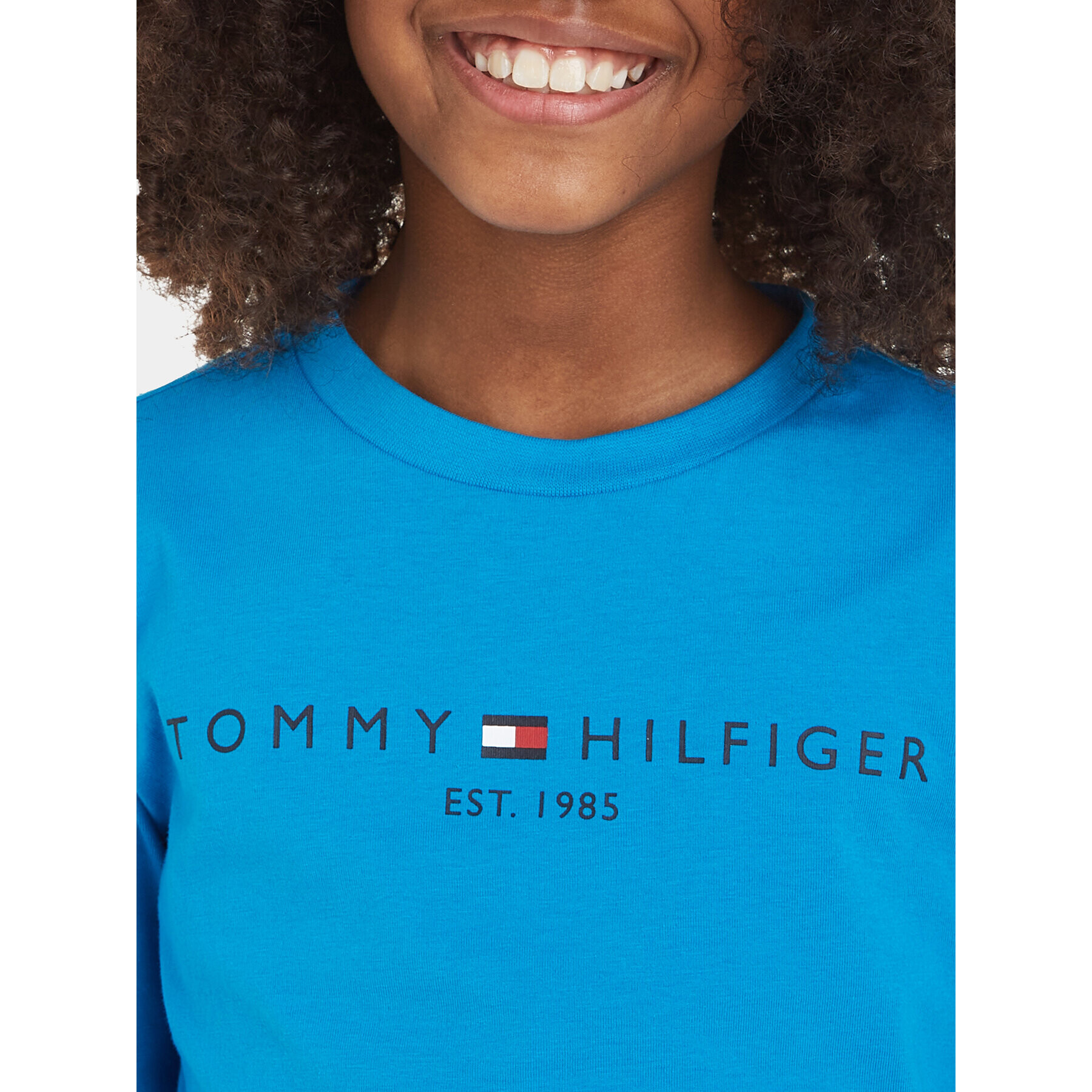 Tommy Hilfiger Блуза Essential KS0KS00202 M Син Regular Fit - Pepit.bg
