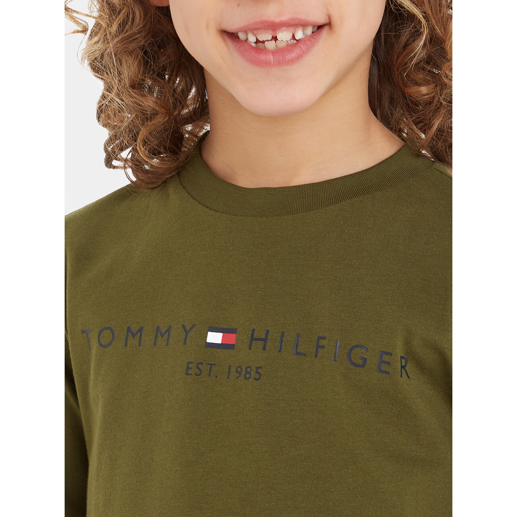 Tommy Hilfiger Блуза Essential KS0KS00202 Зелен Regular Fit - Pepit.bg