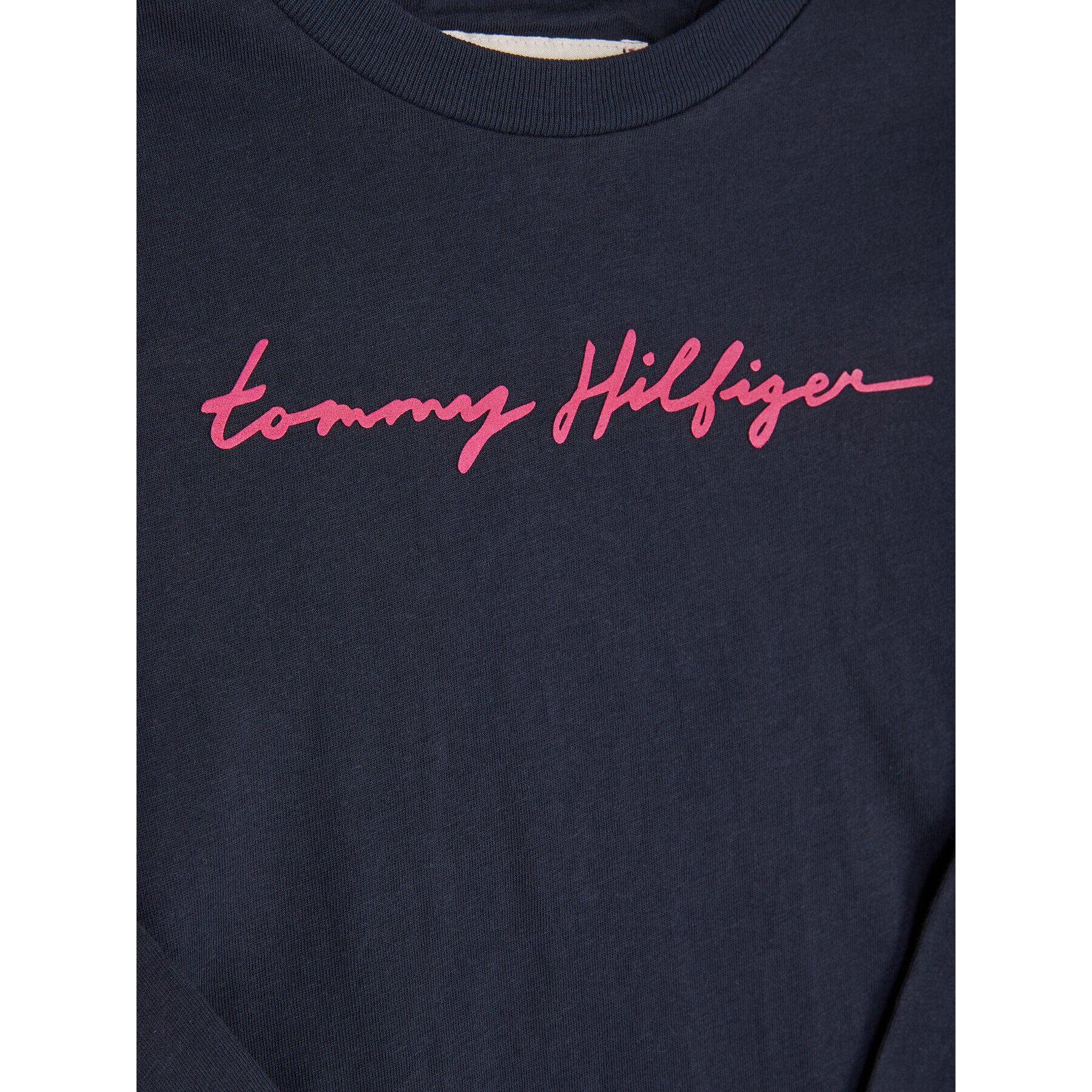 Tommy Hilfiger Блуза Essential Script KG0KG05024 M Тъмносин Regular Fit - Pepit.bg