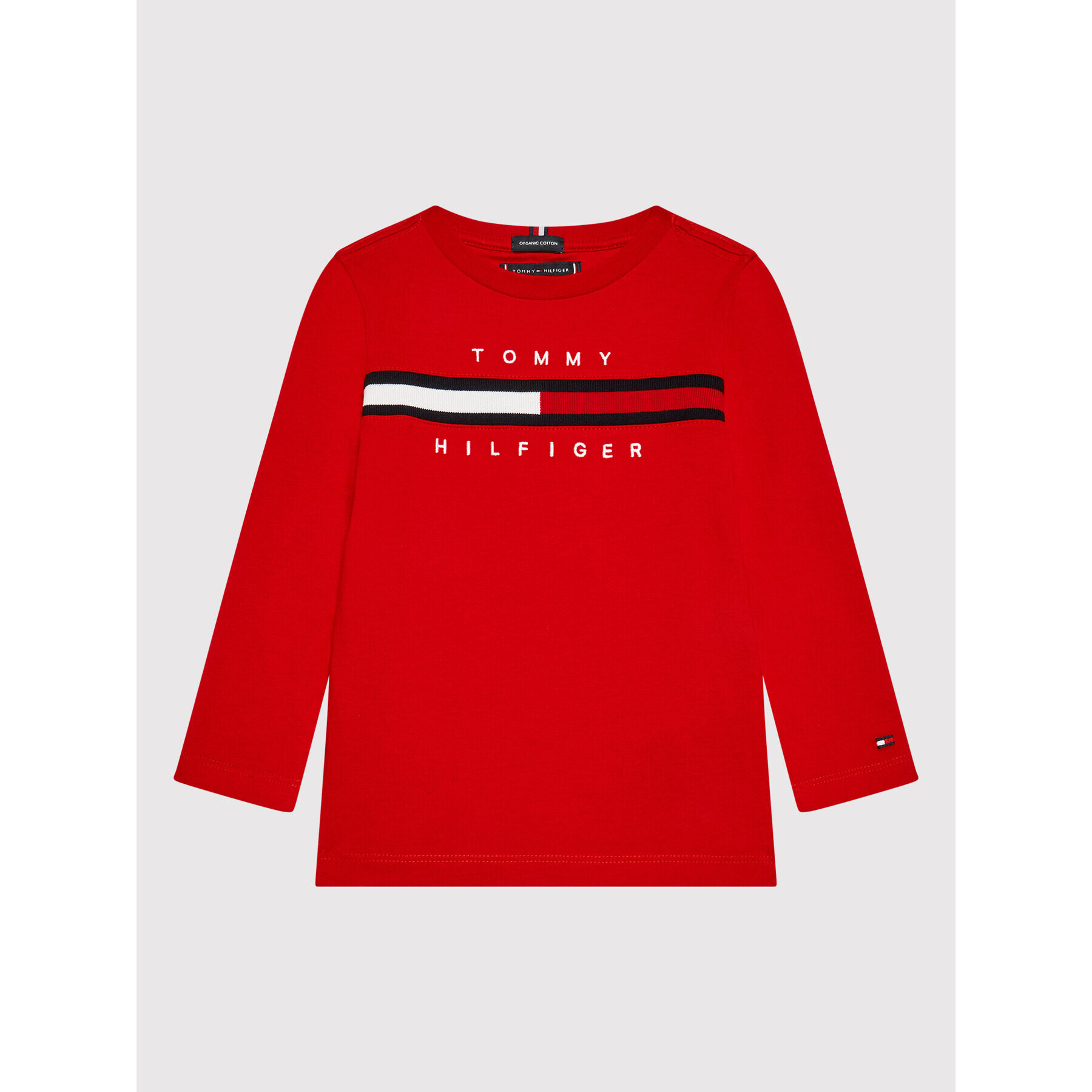 Tommy Hilfiger Блуза Flag Rib Insert KB0KB06951 M Червен Regular Fit - Pepit.bg