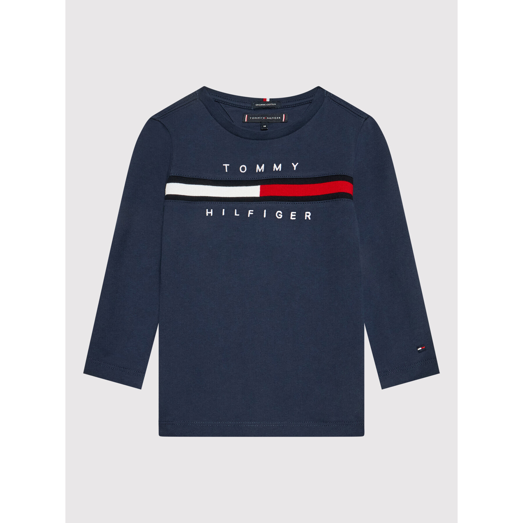 Tommy Hilfiger Блуза Flag Rib Insert KB0KB06951 M Тъмносин Regular Fit - Pepit.bg