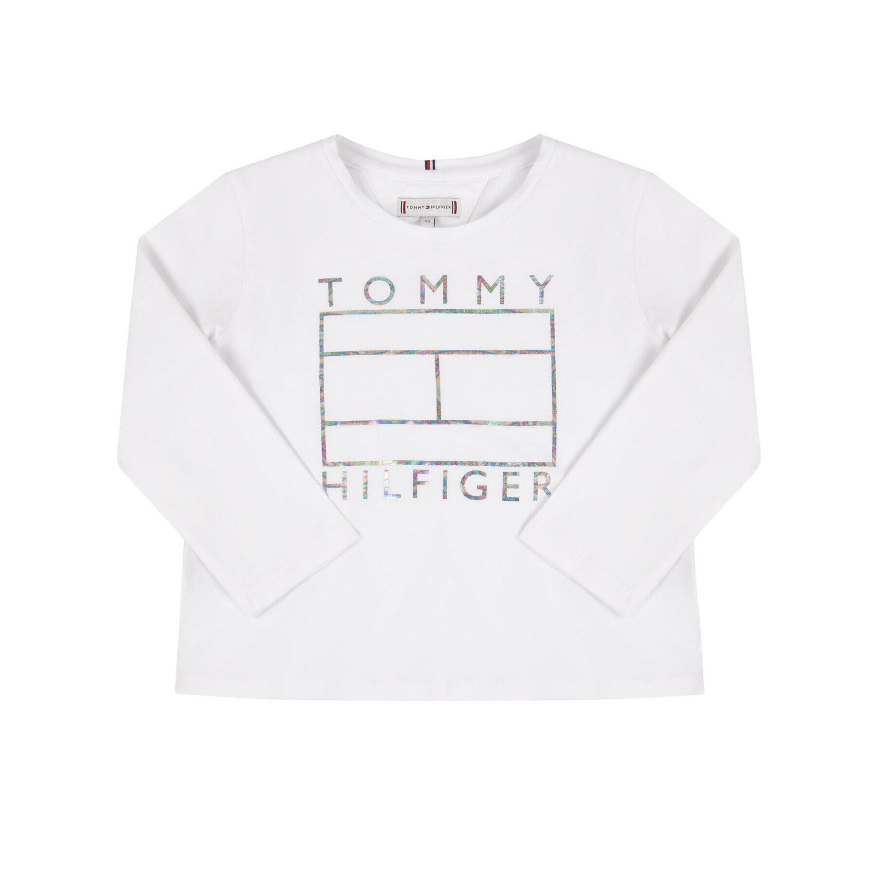 Tommy Hilfiger Блуза Foil Flag KG0KG04892 D Бял Regular Fit - Pepit.bg