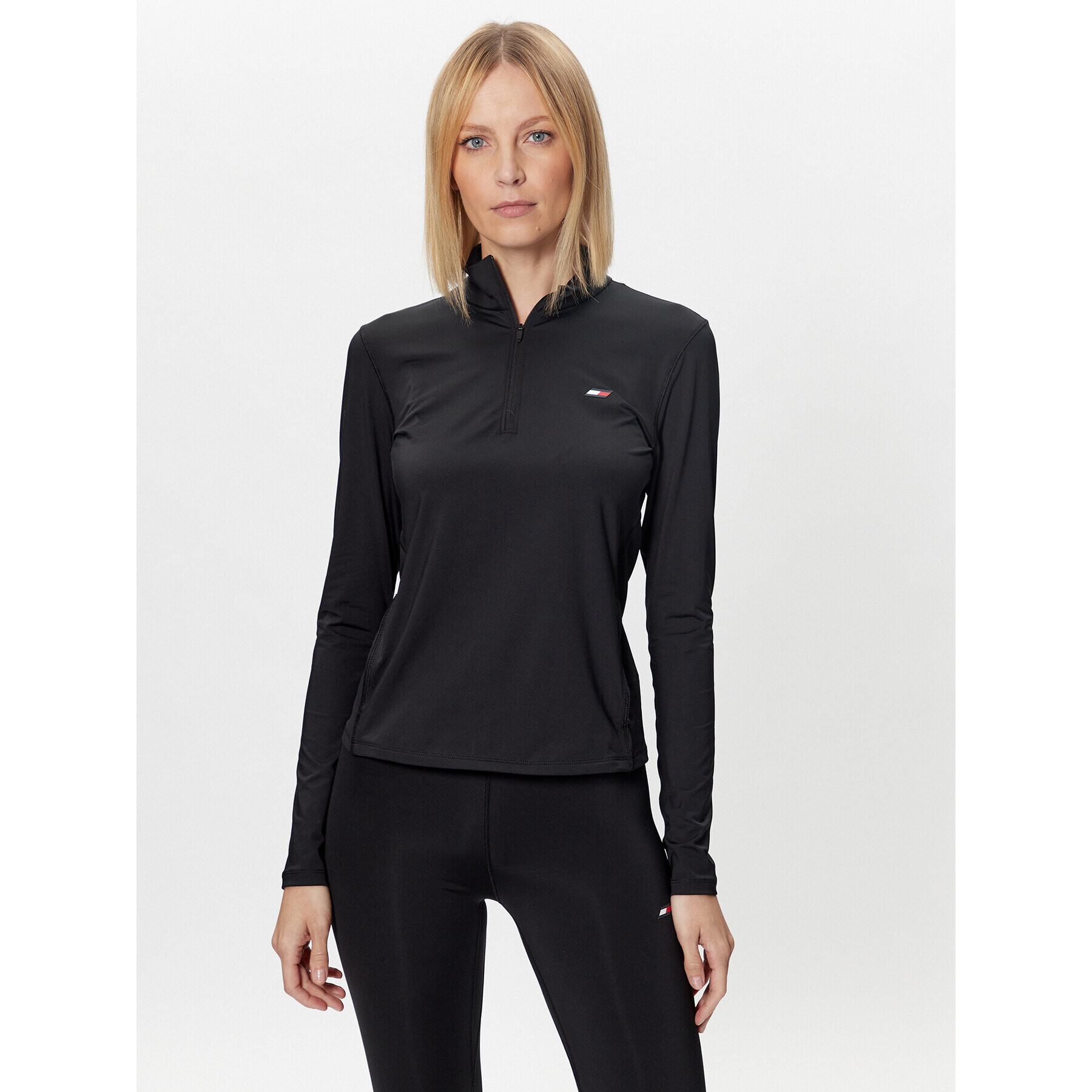 Tommy Hilfiger Блуза Half Zip Ls S10S101664 Черен Slim Fit - Pepit.bg