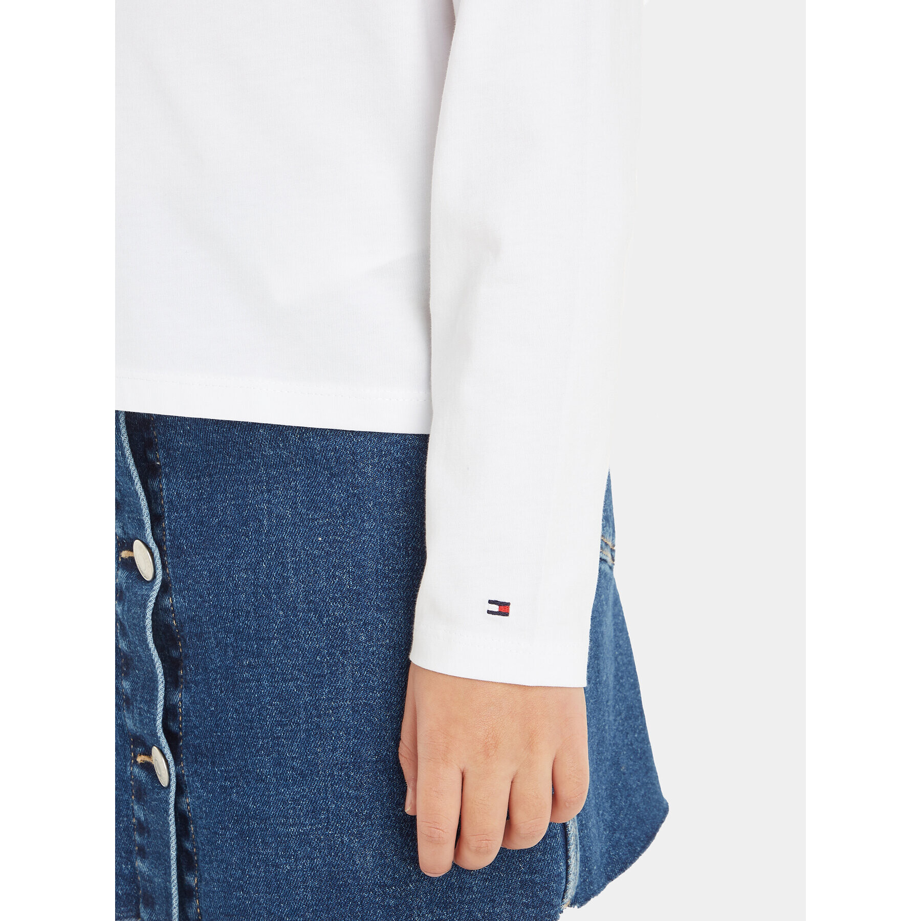 Tommy Hilfiger Блуза KG0KG07643 M Бял Regular Fit - Pepit.bg