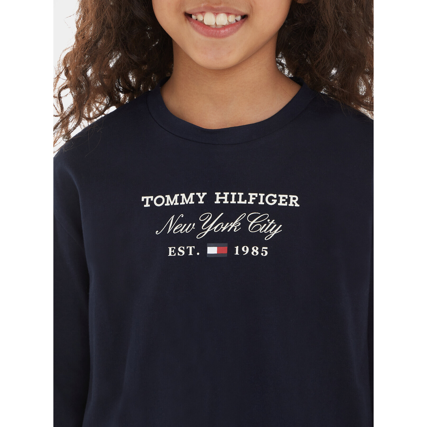 Tommy Hilfiger Блуза KG0KG07643 M Тъмносин Regular Fit - Pepit.bg