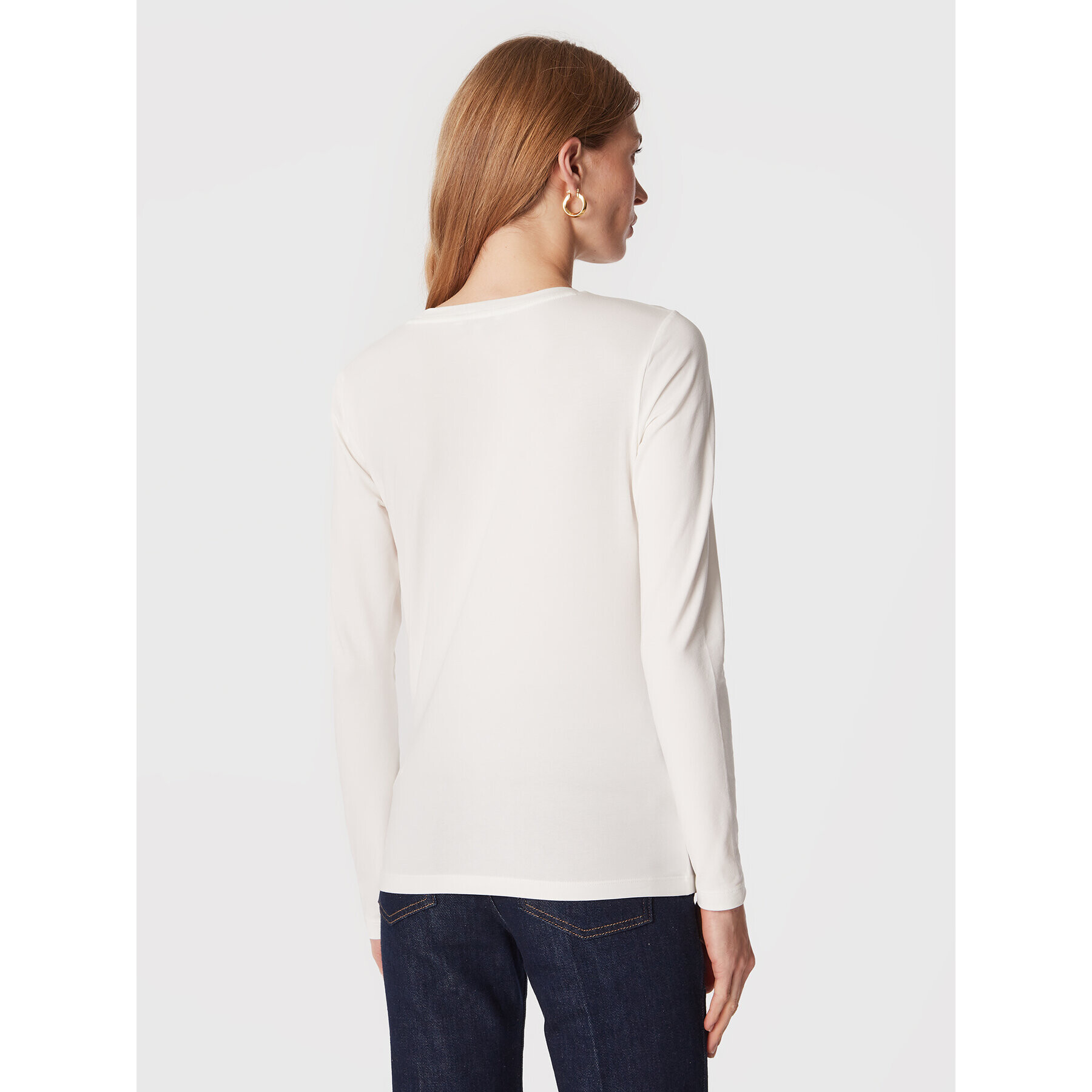 Tommy Hilfiger Блуза Metallic WW0WW37545 Бял Slim Fit - Pepit.bg