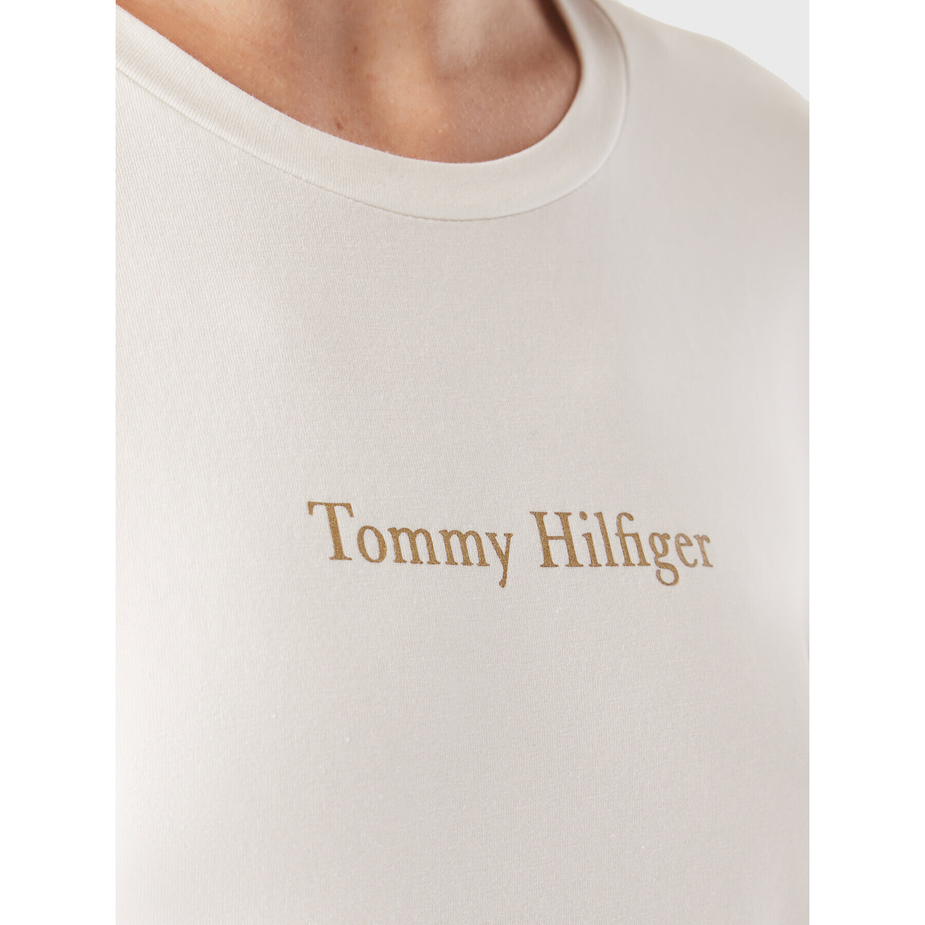 Tommy Hilfiger Блуза Metallic WW0WW37545 Бял Slim Fit - Pepit.bg