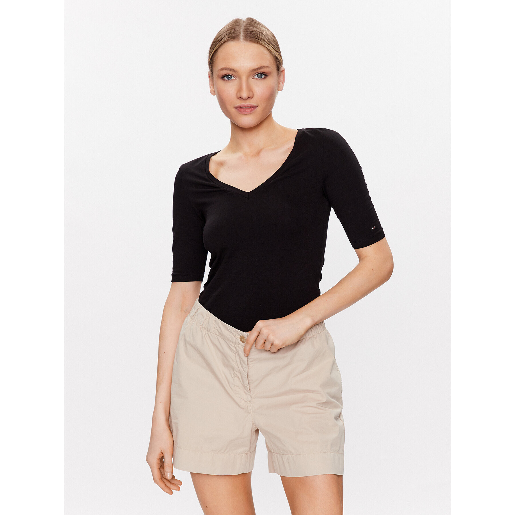 Tommy Hilfiger Блуза Modern WW0WW37859 Черен Slim Fit - Pepit.bg