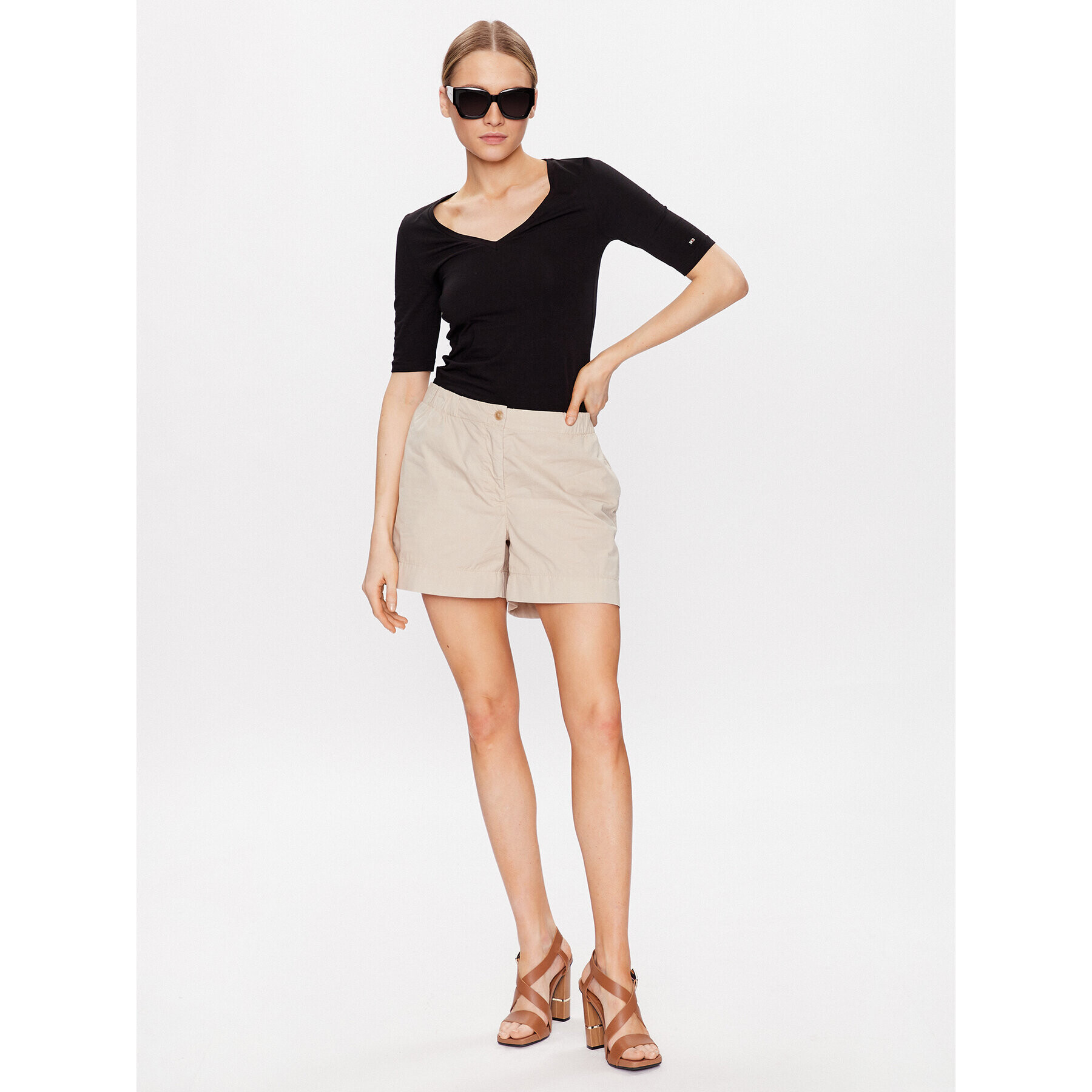 Tommy Hilfiger Блуза Modern WW0WW37859 Черен Slim Fit - Pepit.bg