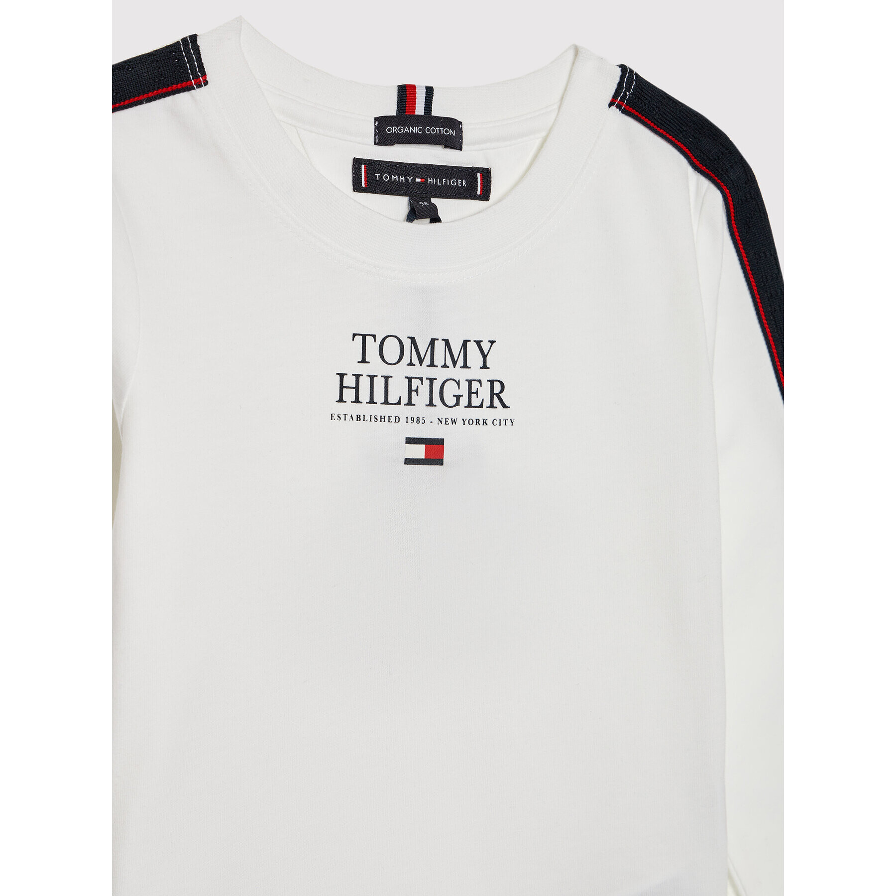 Tommy Hilfiger Блуза Msw Tape Th Logo KB0KB07075 D Бял Regular Fit - Pepit.bg