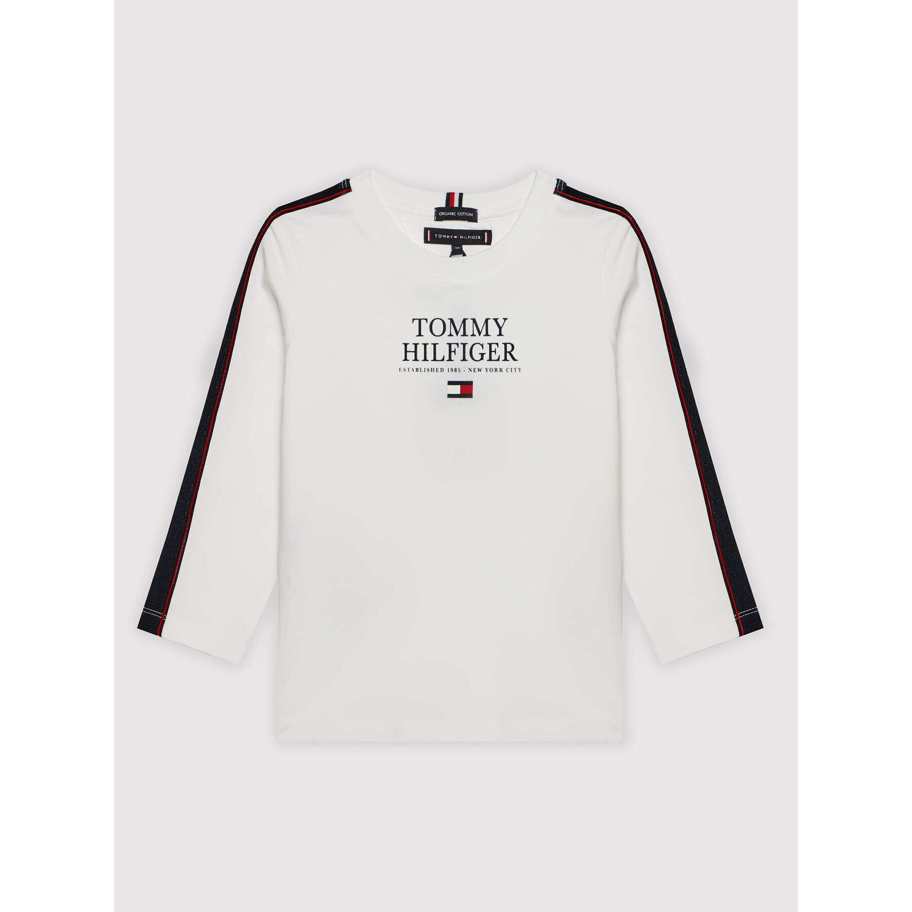 Tommy Hilfiger Блуза Msw Tape Th Logo KB0KB07075 M Бял Regular Fit - Pepit.bg