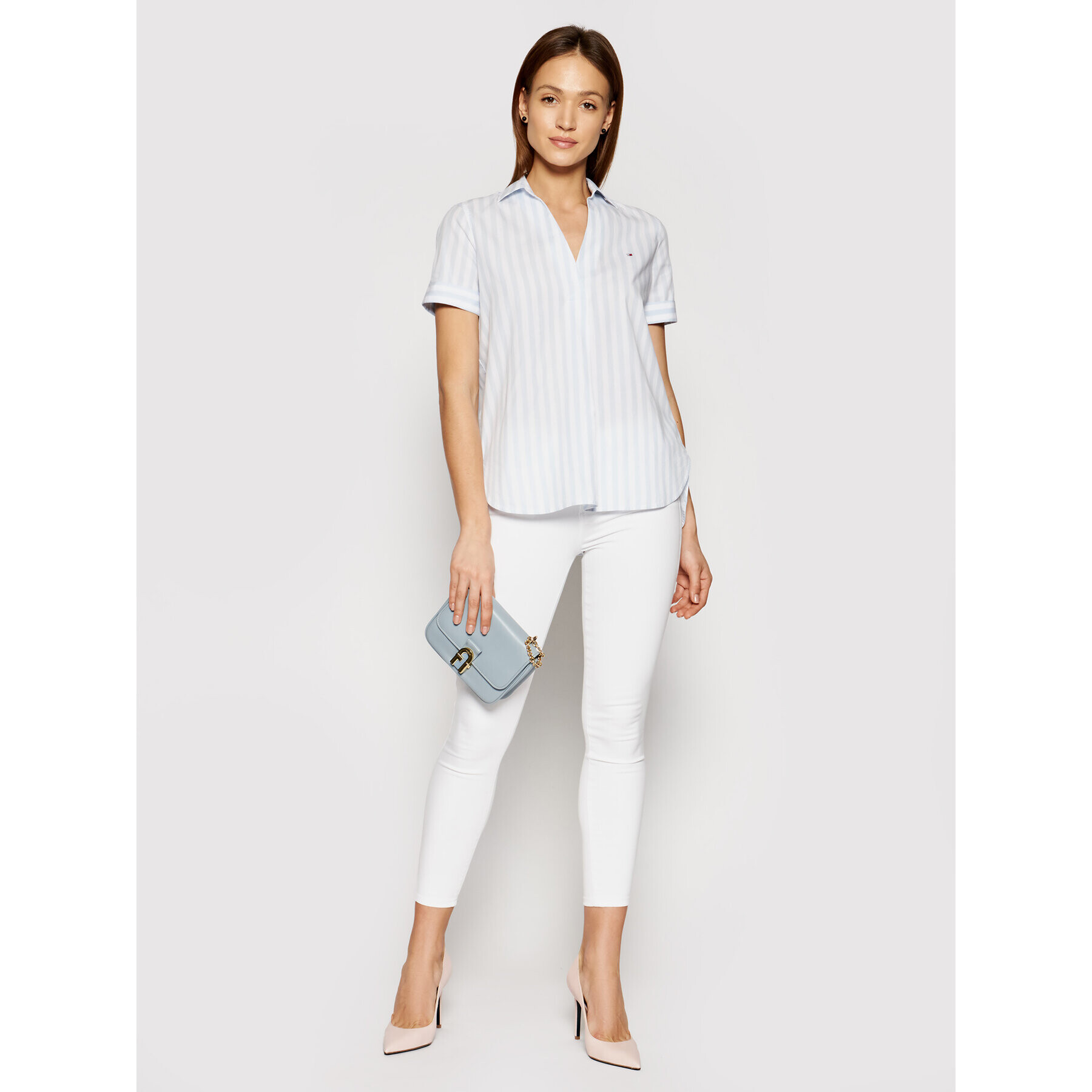 Tommy Hilfiger Блуза Poplin WW0WW30304 Син Regular Fit - Pepit.bg