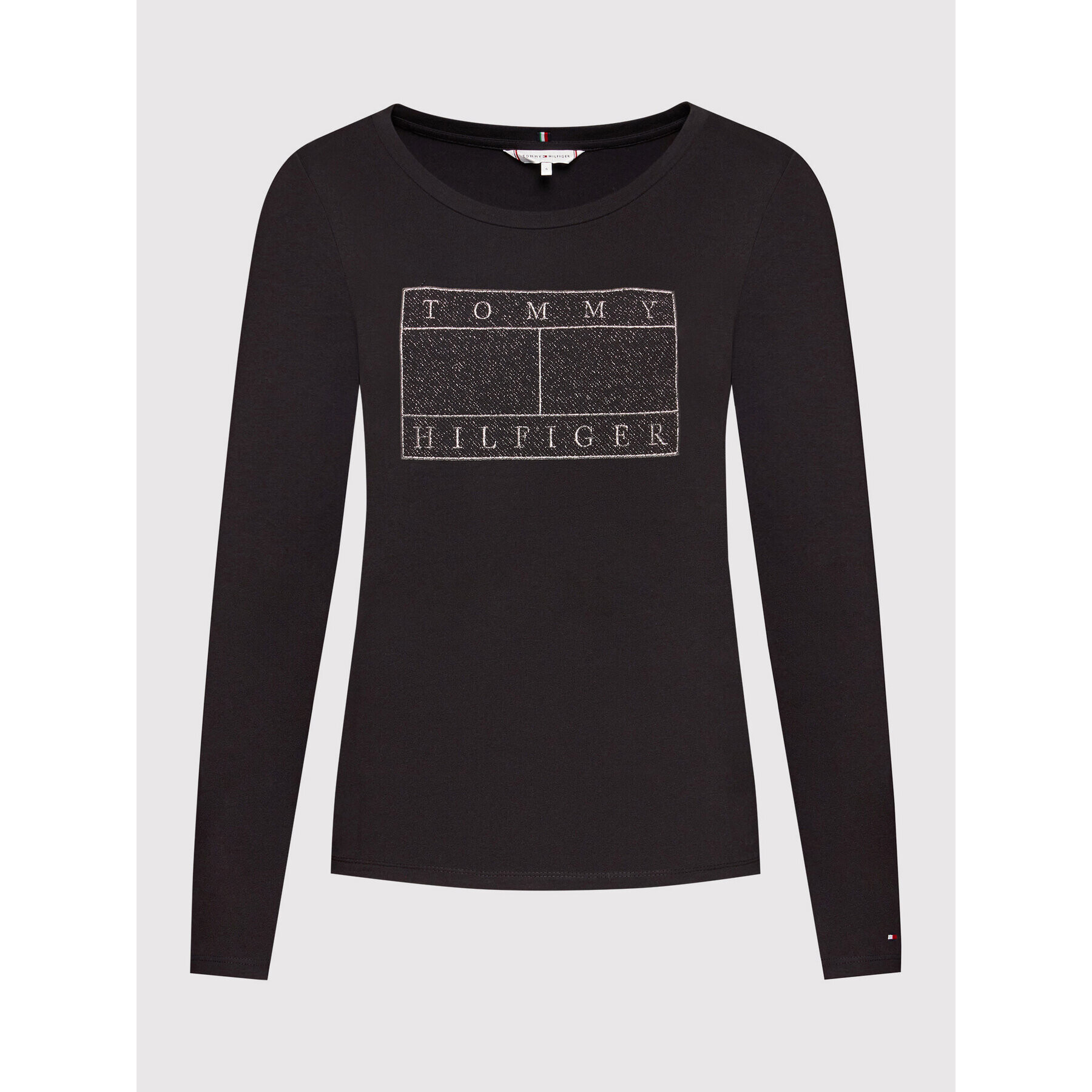 Tommy Hilfiger Блуза Regular Lurex Open-nk WW0WW32321 Черен Regular Fit - Pepit.bg