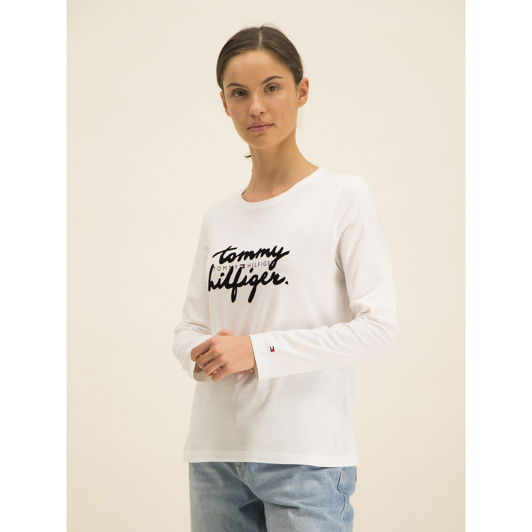 Tommy Hilfiger Блуза Romy C-Nk WW0WW26682 Бял Regular Fit - Pepit.bg