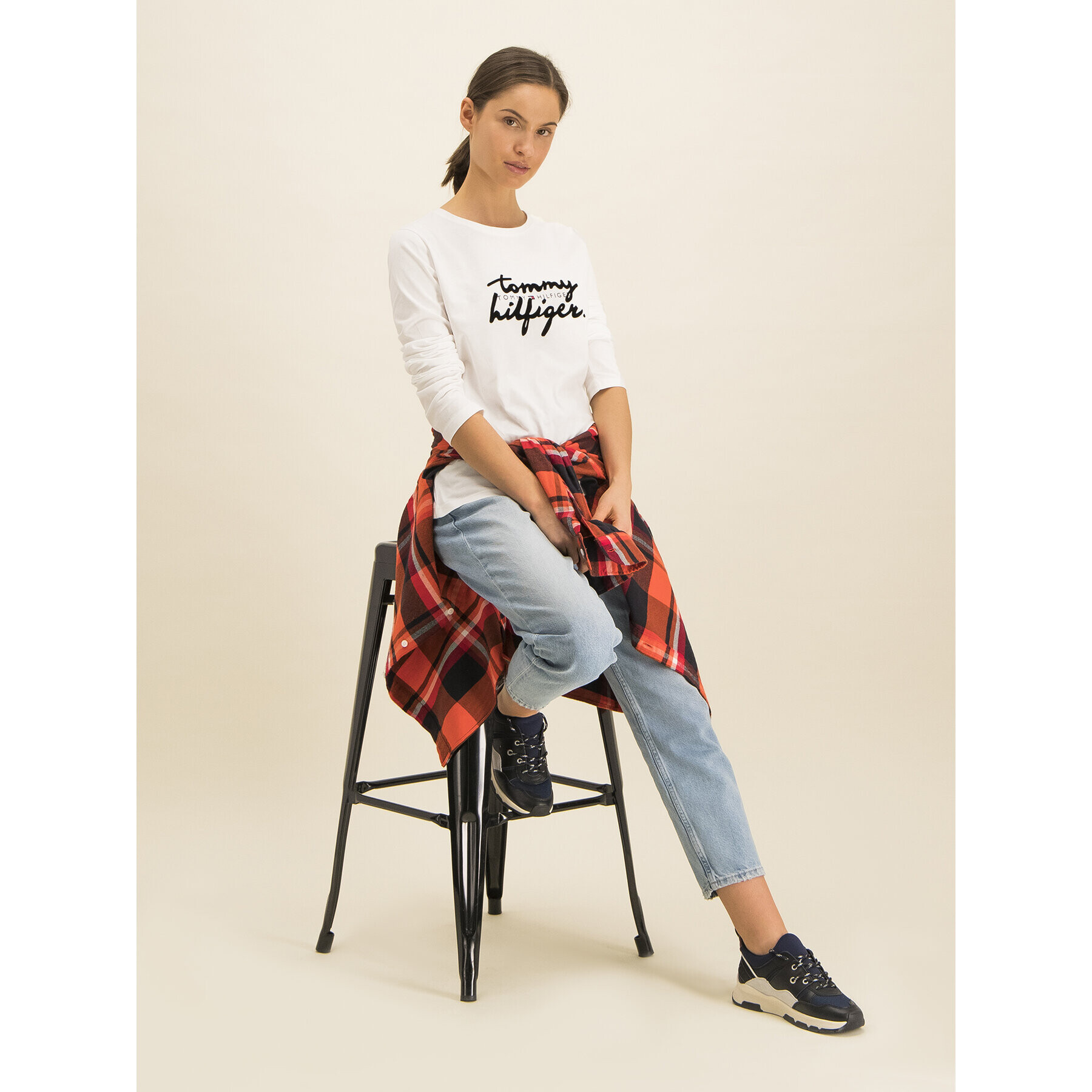 Tommy Hilfiger Блуза Romy C-Nk WW0WW26682 Бял Regular Fit - Pepit.bg