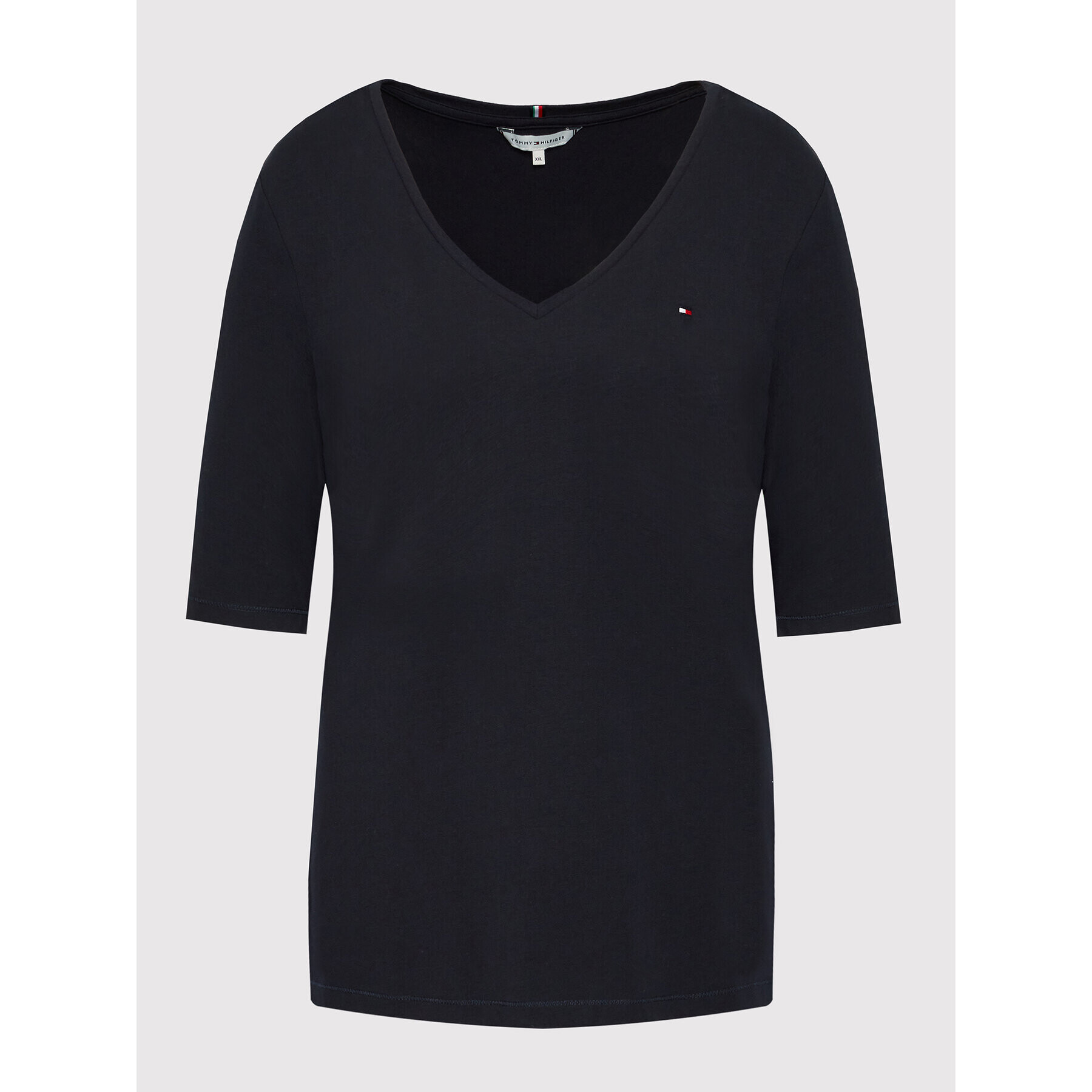 Tommy Hilfiger Блуза Solid WW0WW27963 Тъмносин Regular Fit - Pepit.bg