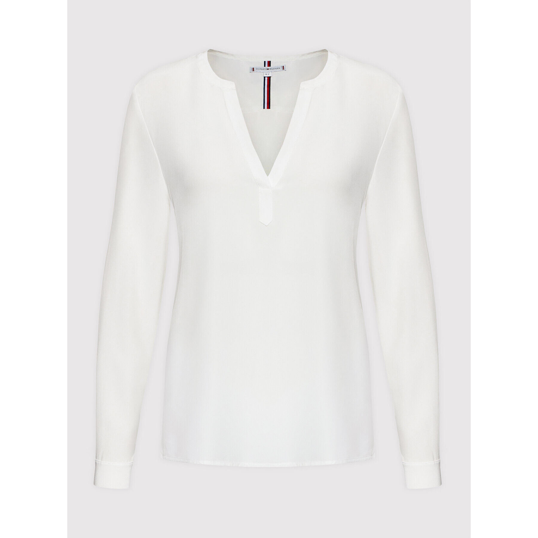 Tommy Hilfiger Блуза Solid WW0WW32377 Бял Regular Fit - Pepit.bg