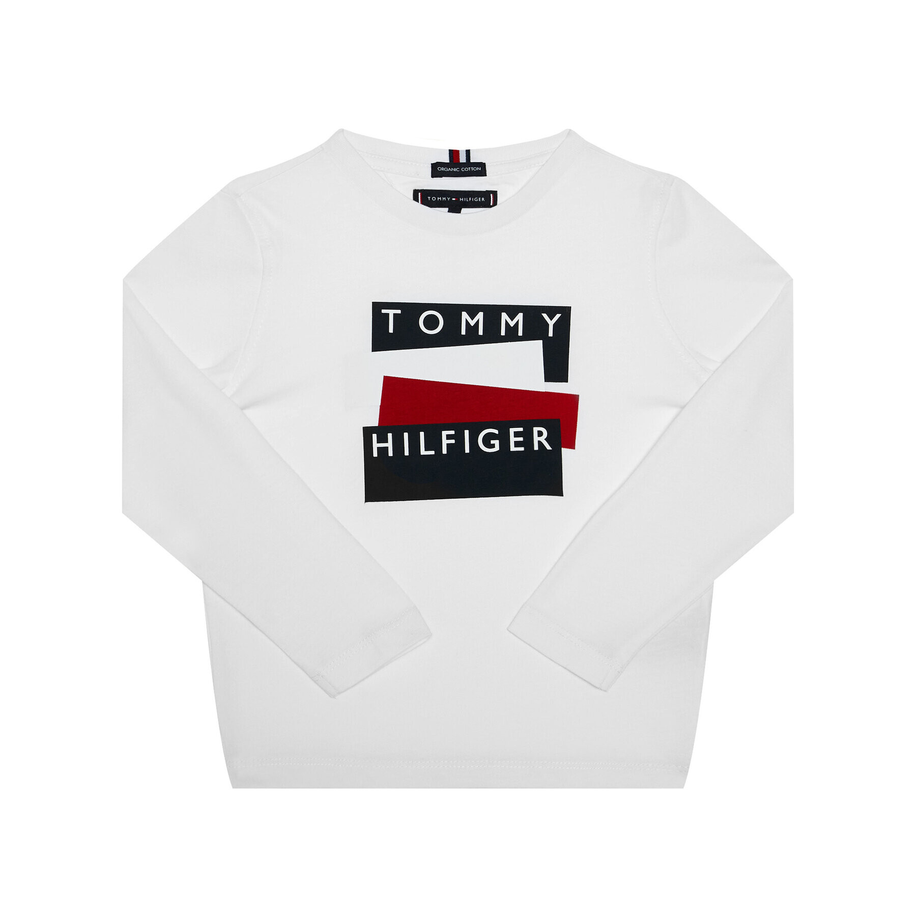 Tommy Hilfiger Блуза Sticker Tee KB0KB05977 M Бял Regular Fit - Pepit.bg