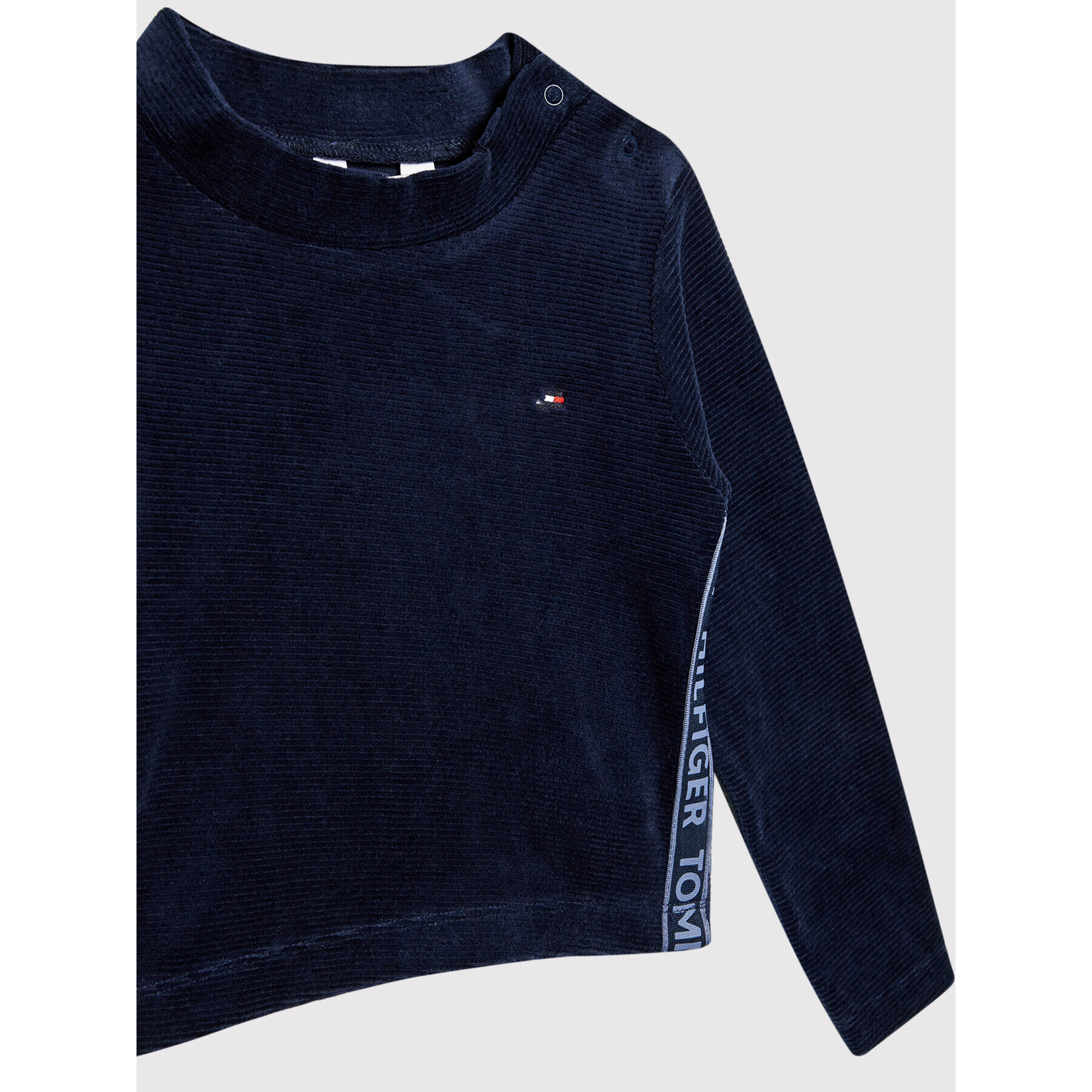 Tommy Hilfiger Блуза Tape Knit KG0KG06316 M Тъмносин Regular Fit - Pepit.bg