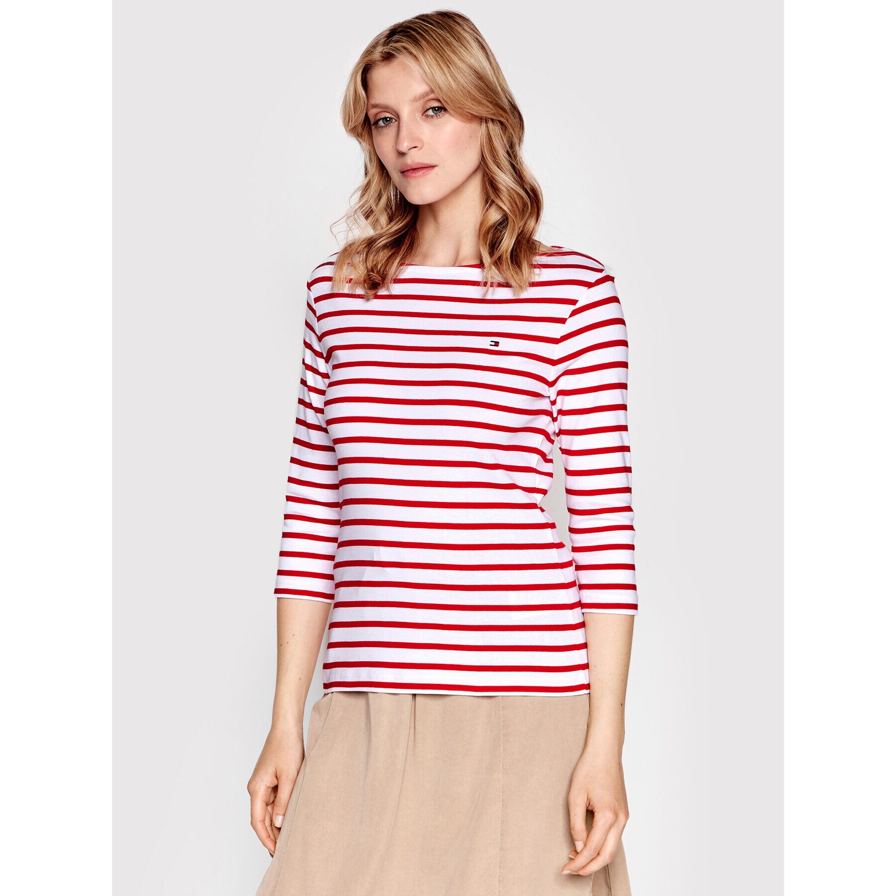Tommy Hilfiger Блуза WW0WW27724 Червен Slim Fit - Pepit.bg
