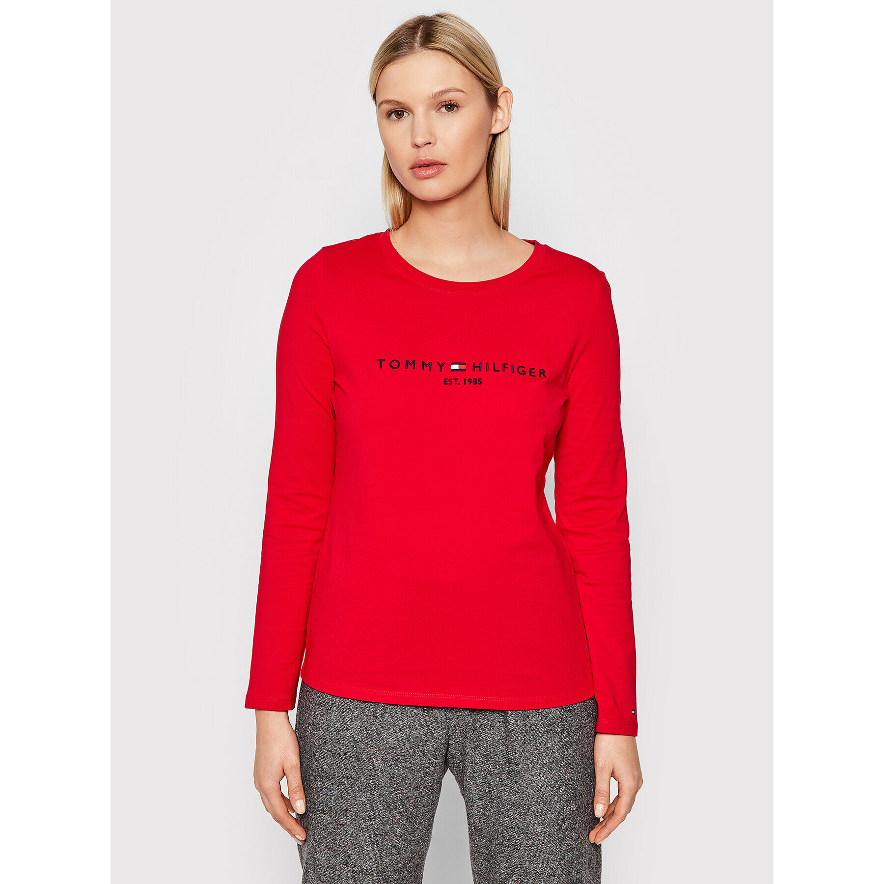Tommy Hilfiger Блуза WW0WW30720 Червен Regular Fit - Pepit.bg