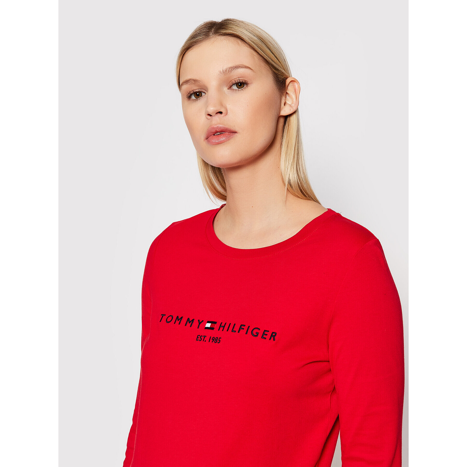 Tommy Hilfiger Блуза WW0WW30720 Червен Regular Fit - Pepit.bg